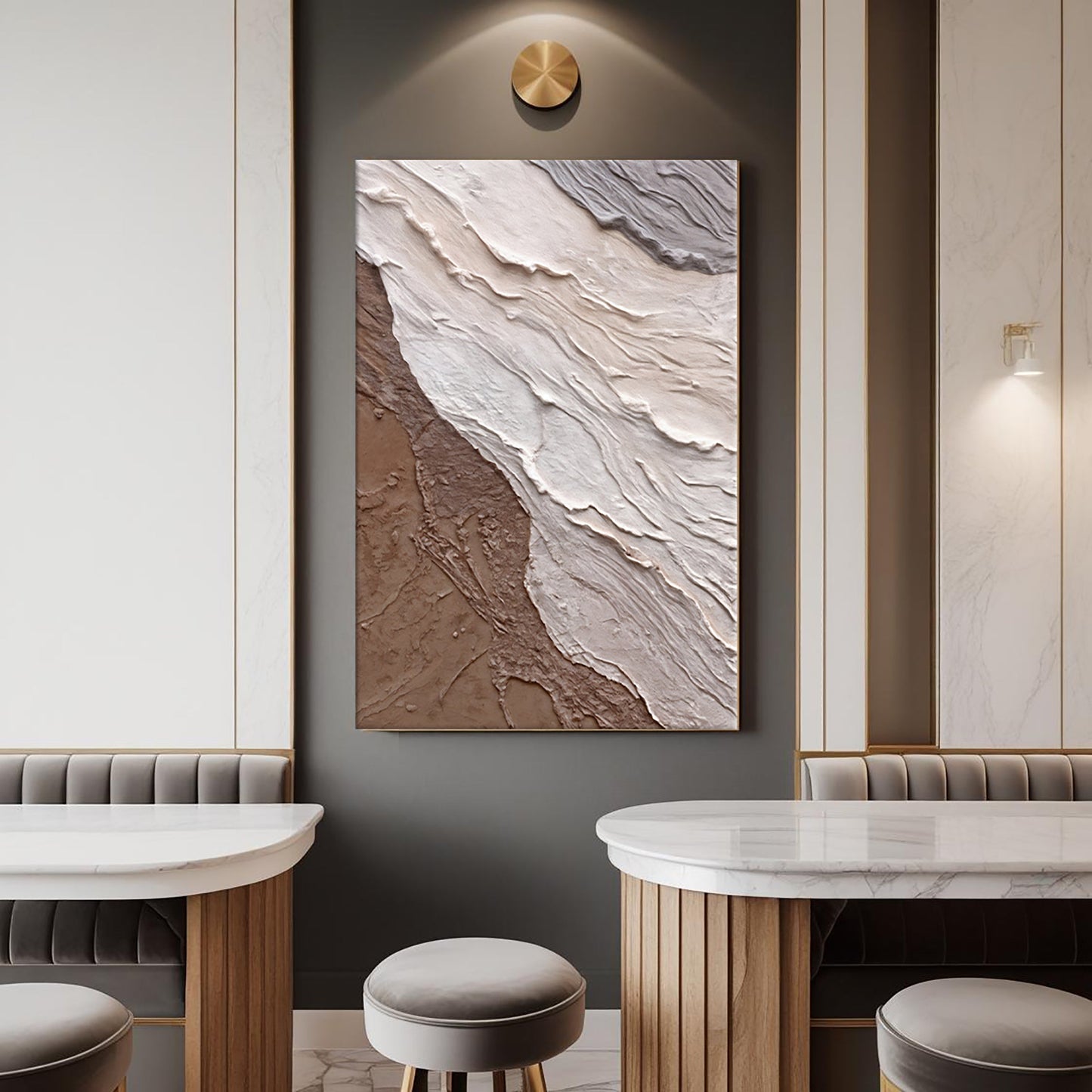 Earthen Drift – Abstract Neutral Waves Canvas Art