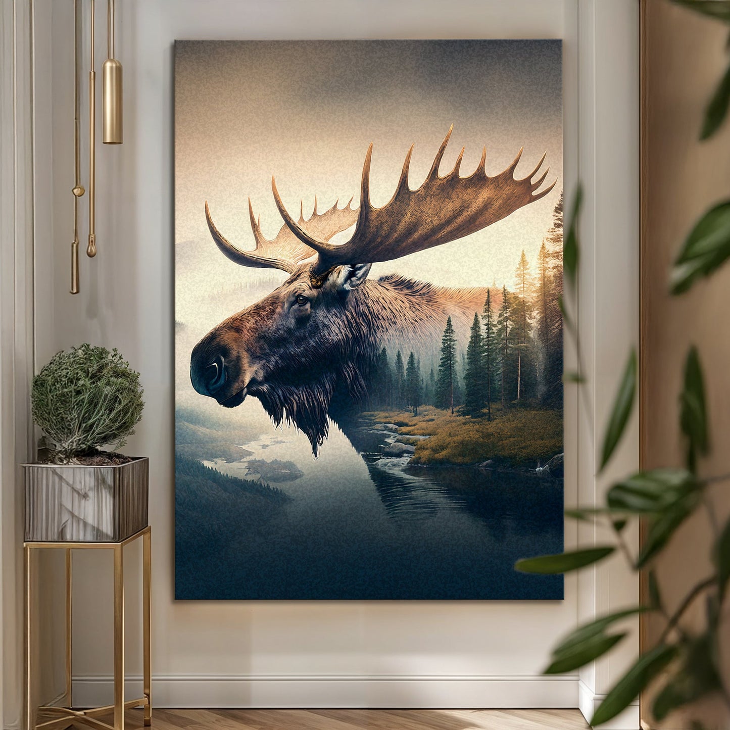 Echo of the North – Moose Landscape Canvas Art