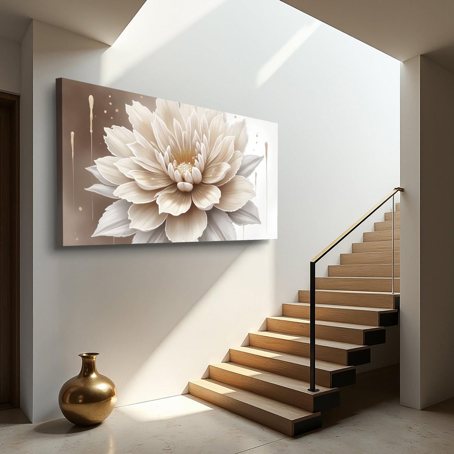 Beige Bloom Elegance – Abstract Floral Canvas Wall Art