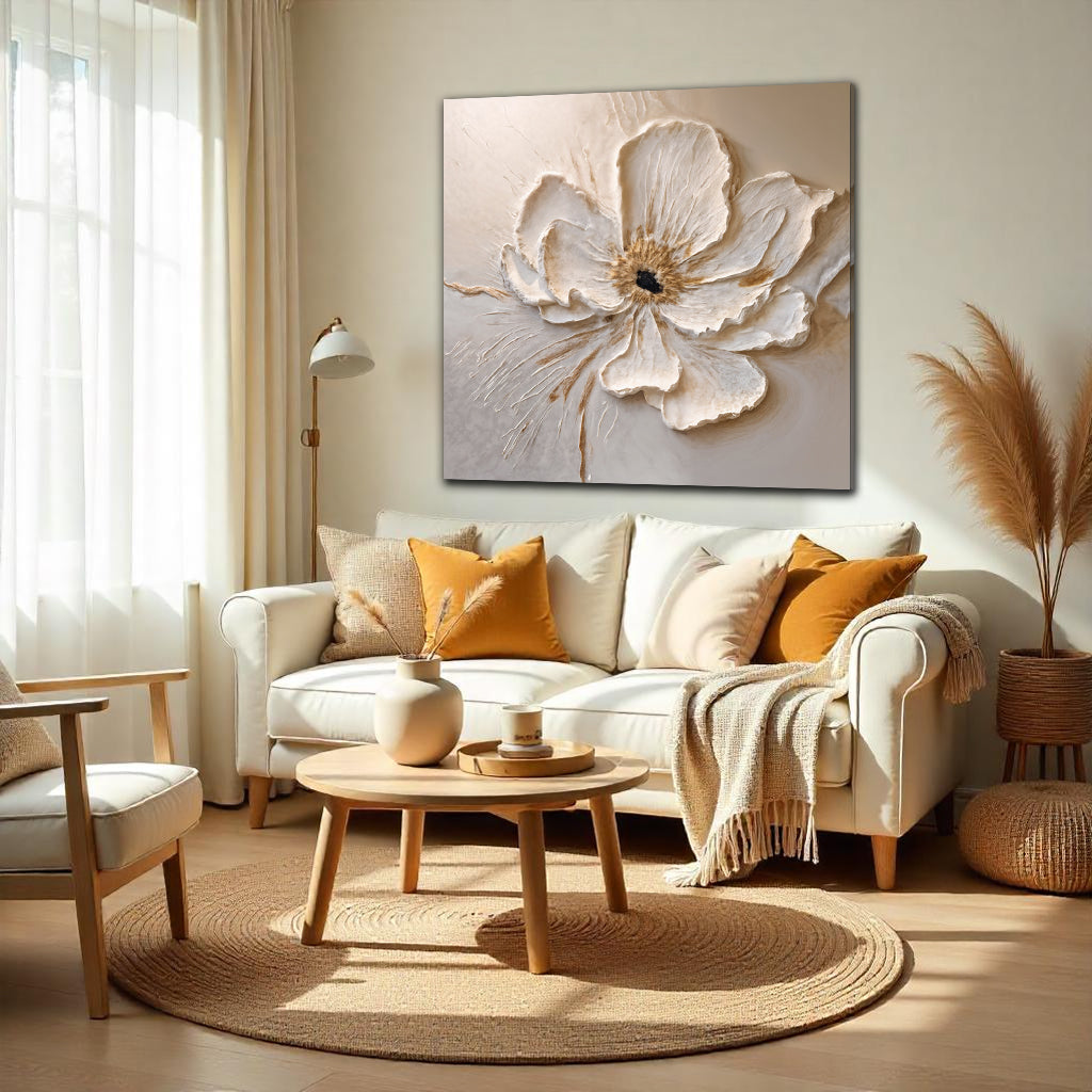 Floral Wall Art III — Textured Neutral Botanical Canvas Wall Art