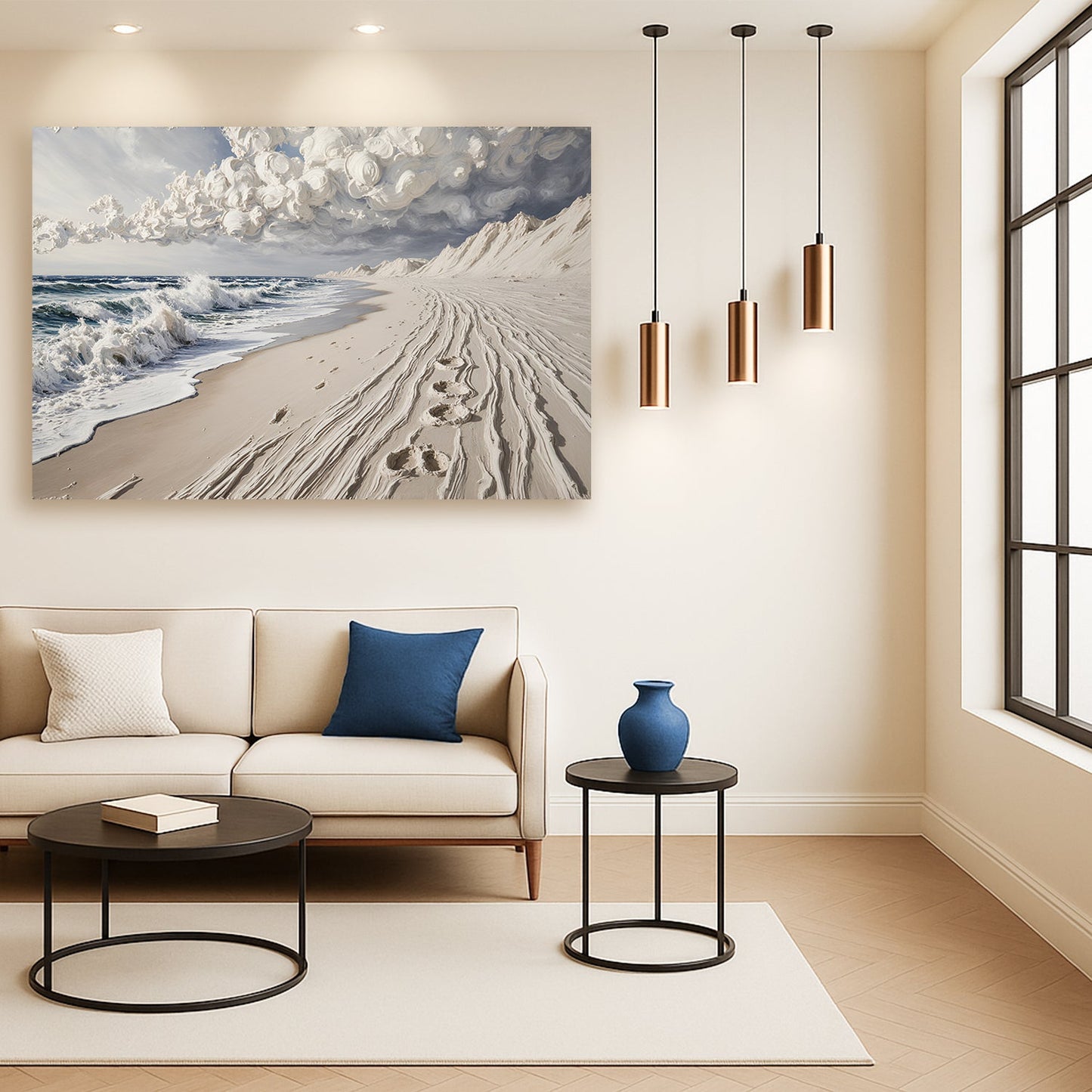 Footprints in the Sand – Coastal Canvas Wall Art