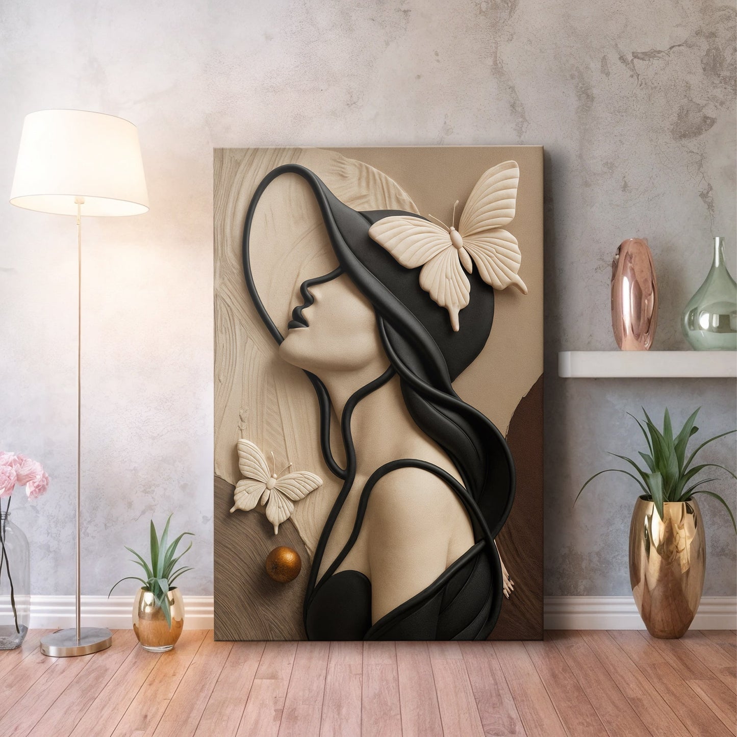 Soft Muse – Japandi Sculptural Silhouette Wall Art