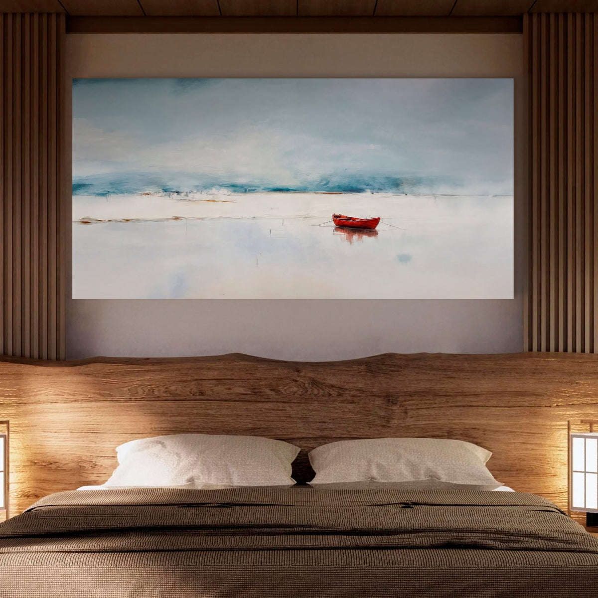 A Quiet Place to Drift, Coastal Canvas Wall Art, Minimalist Nature Decor