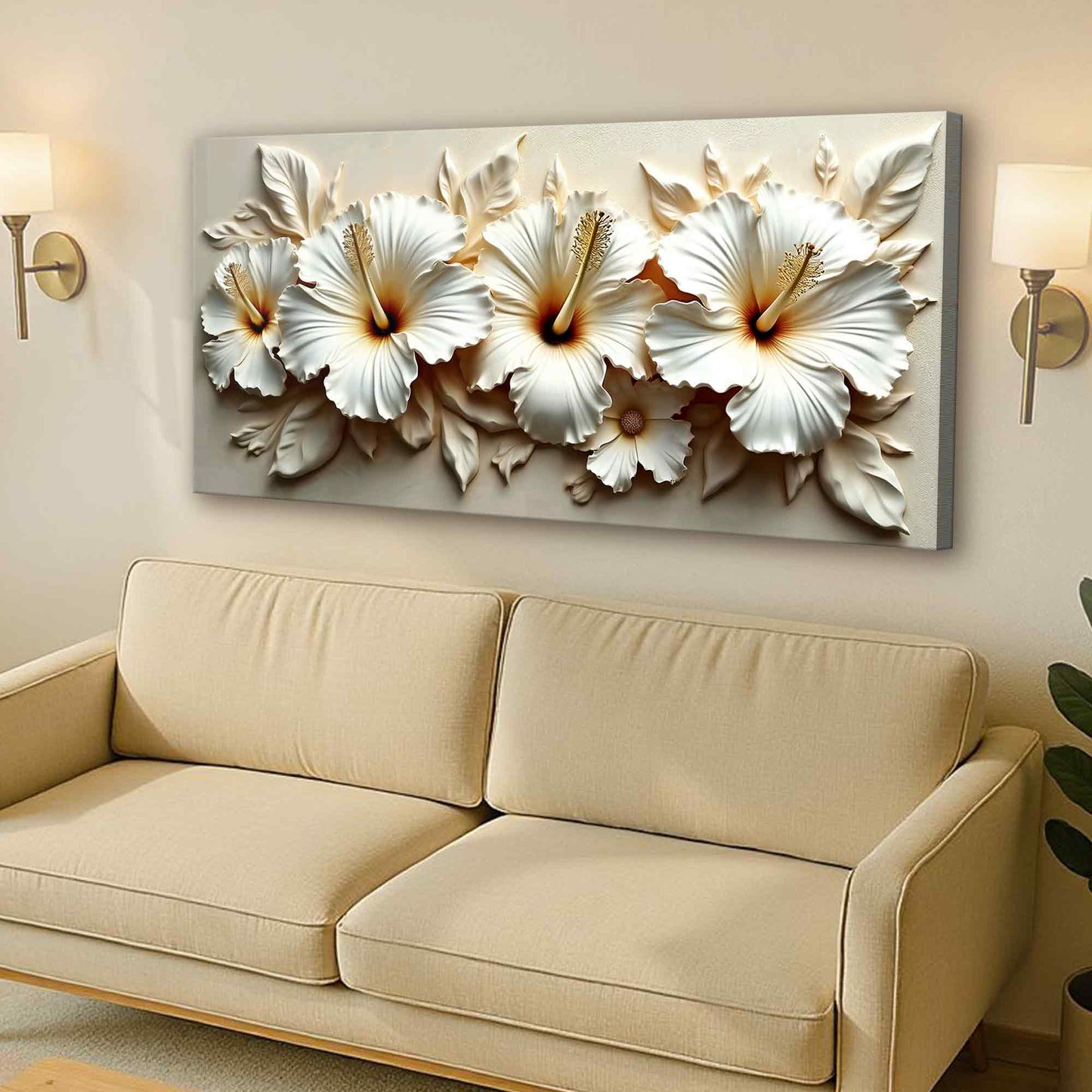 Floral Abstract Wall Art VII — Textured Neutral Botanical Canvas Wall Art