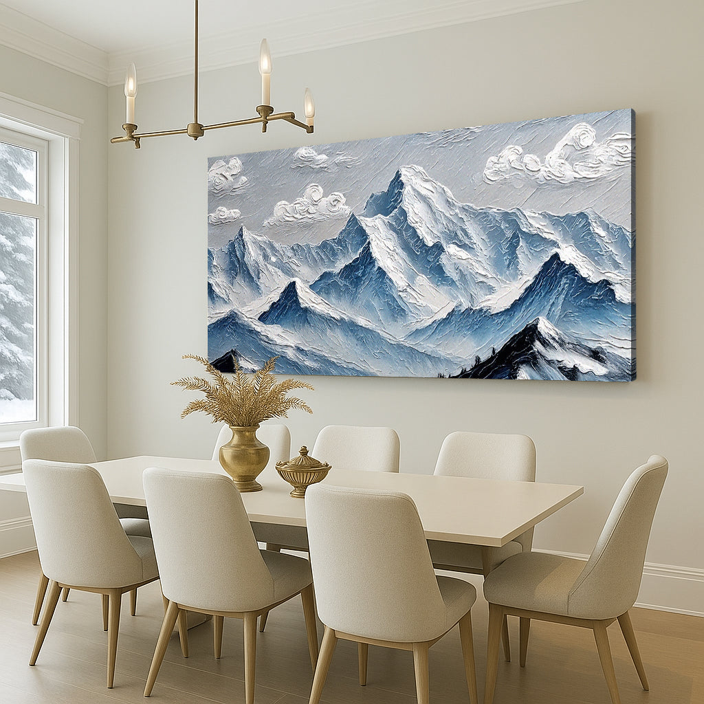 Peaks of Stillness, Mountain Canvas Wall Art, Modern Nature-Inspired Decor
