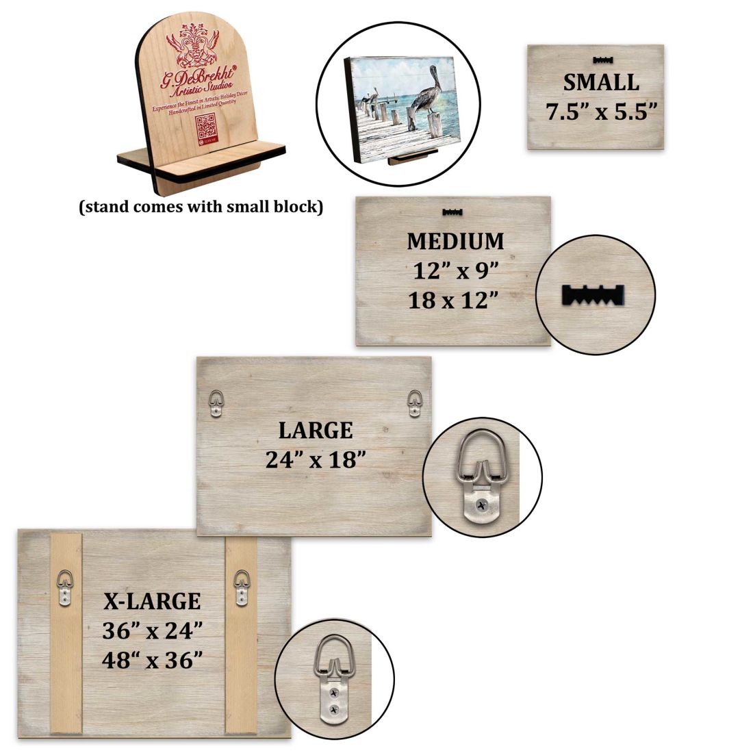 Lighthouse Coastal Block Art – Handcrafted Wooden Wall Decor