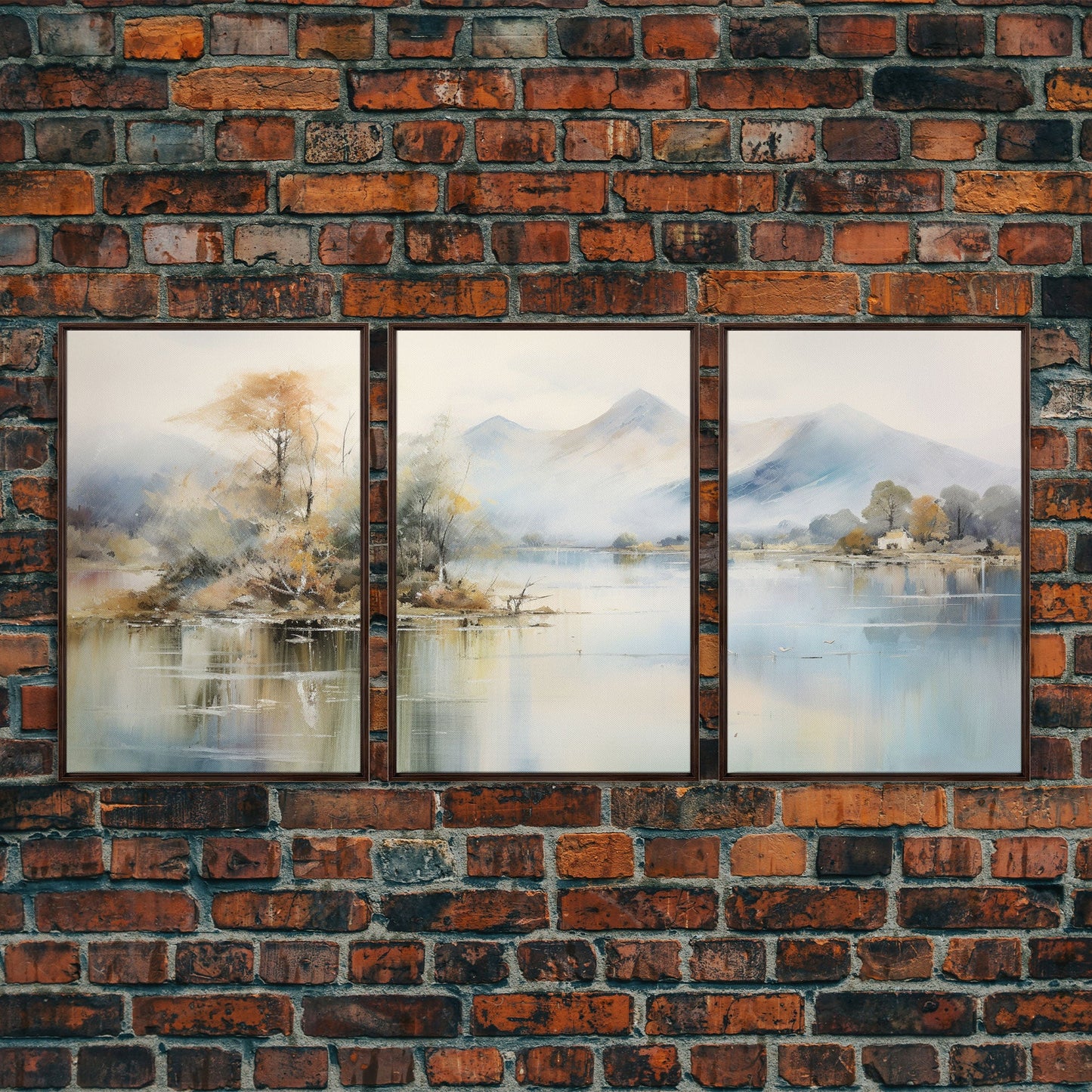 Lakeview Mountain Reflections – 3 Piece Canvas Wall Art