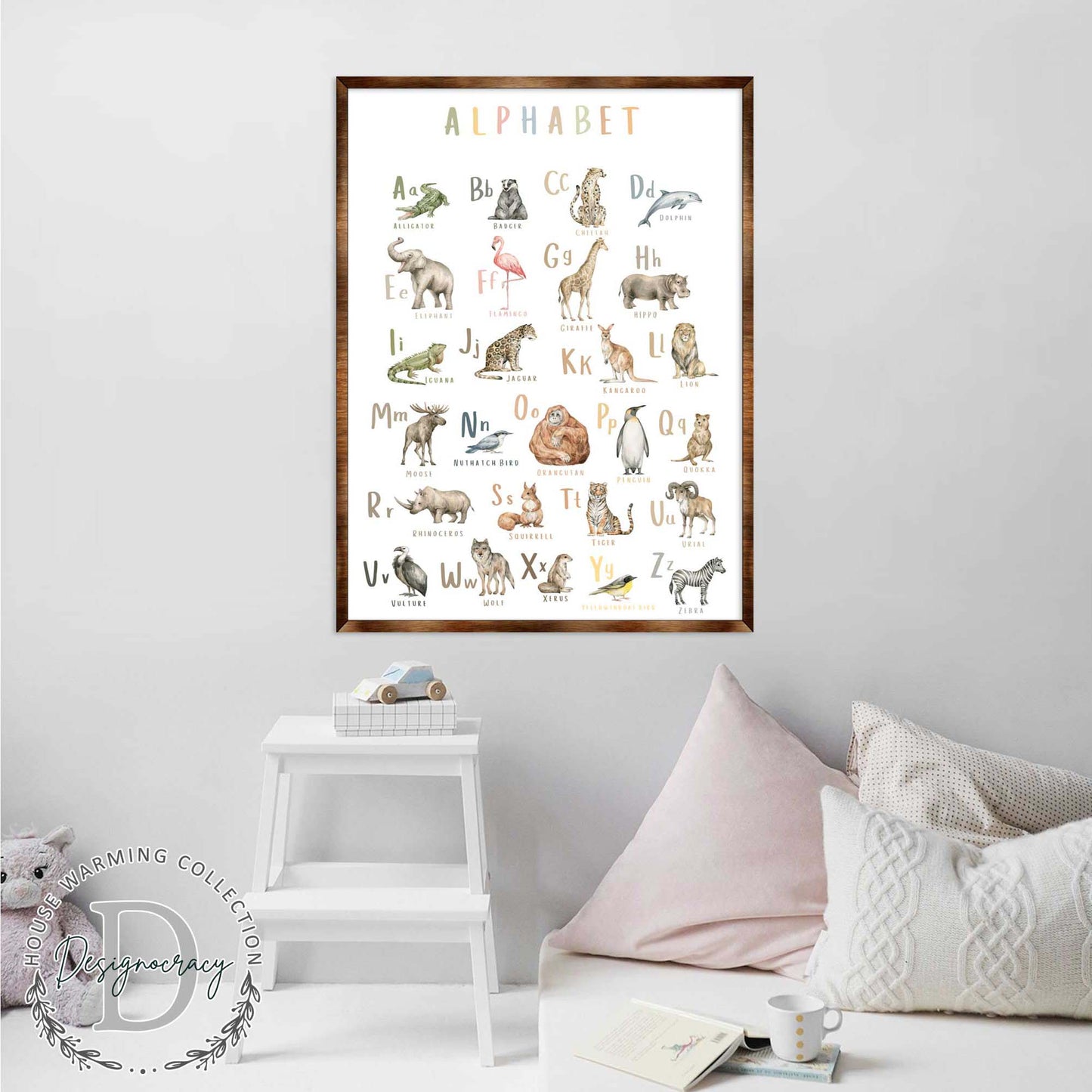 Animal Alphabet Art – Wooden Educational Wall Decor