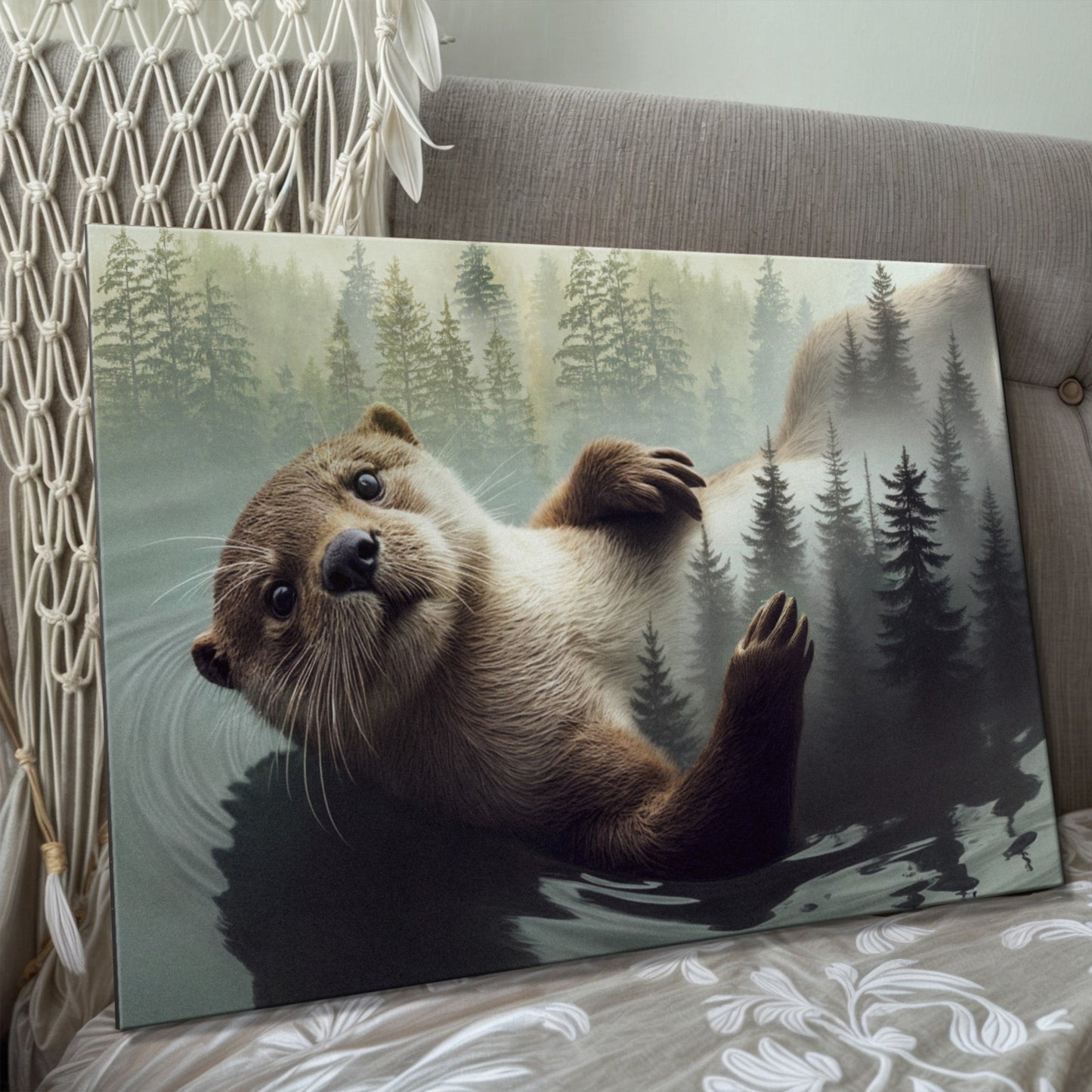 Drift of the Quiet Wild – Otter Double Exposure Wall Art