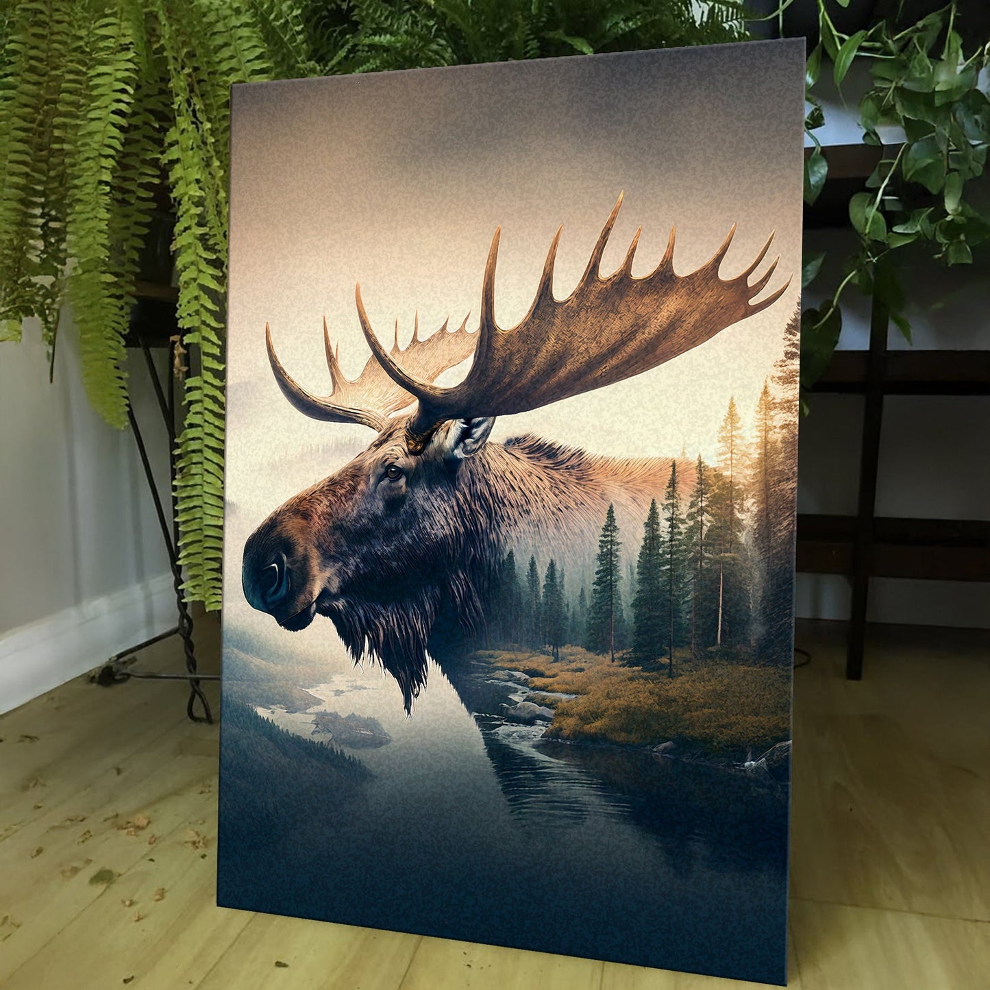 Echo of the North – Moose Landscape Canvas Art