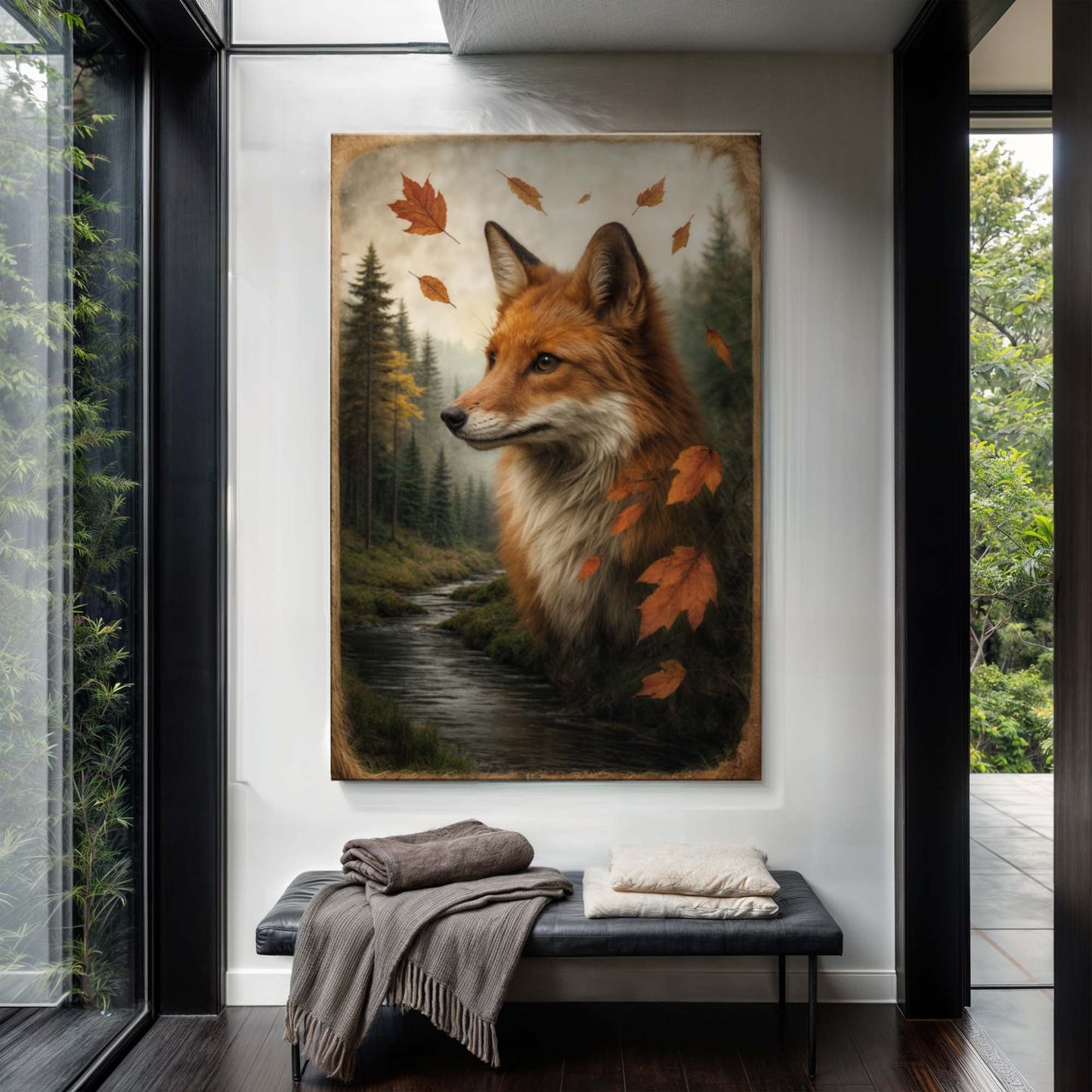 Autumn Sentinel – Woodland Fox Canvas Art