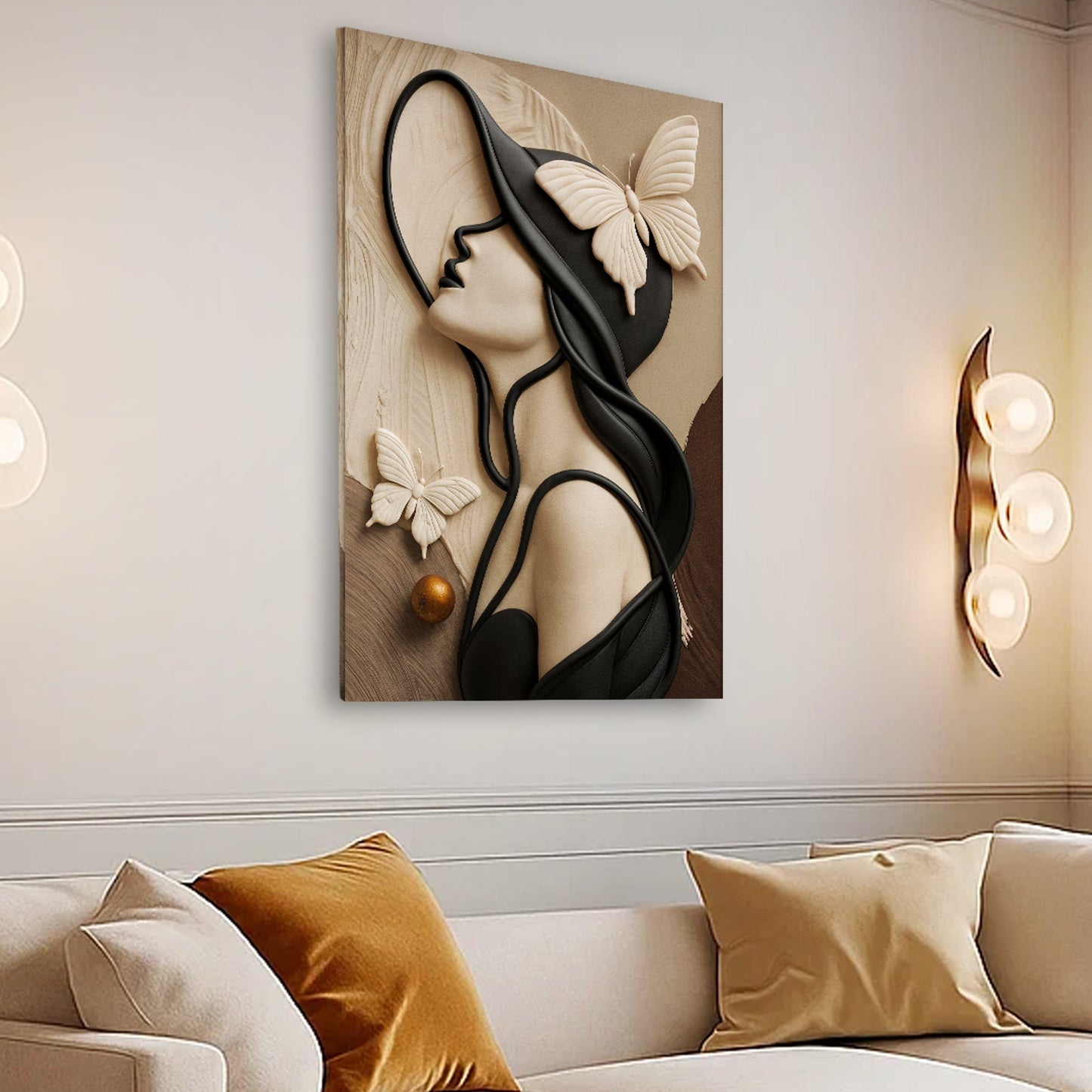 Soft Muse – Japandi Sculptural Silhouette Wall Art