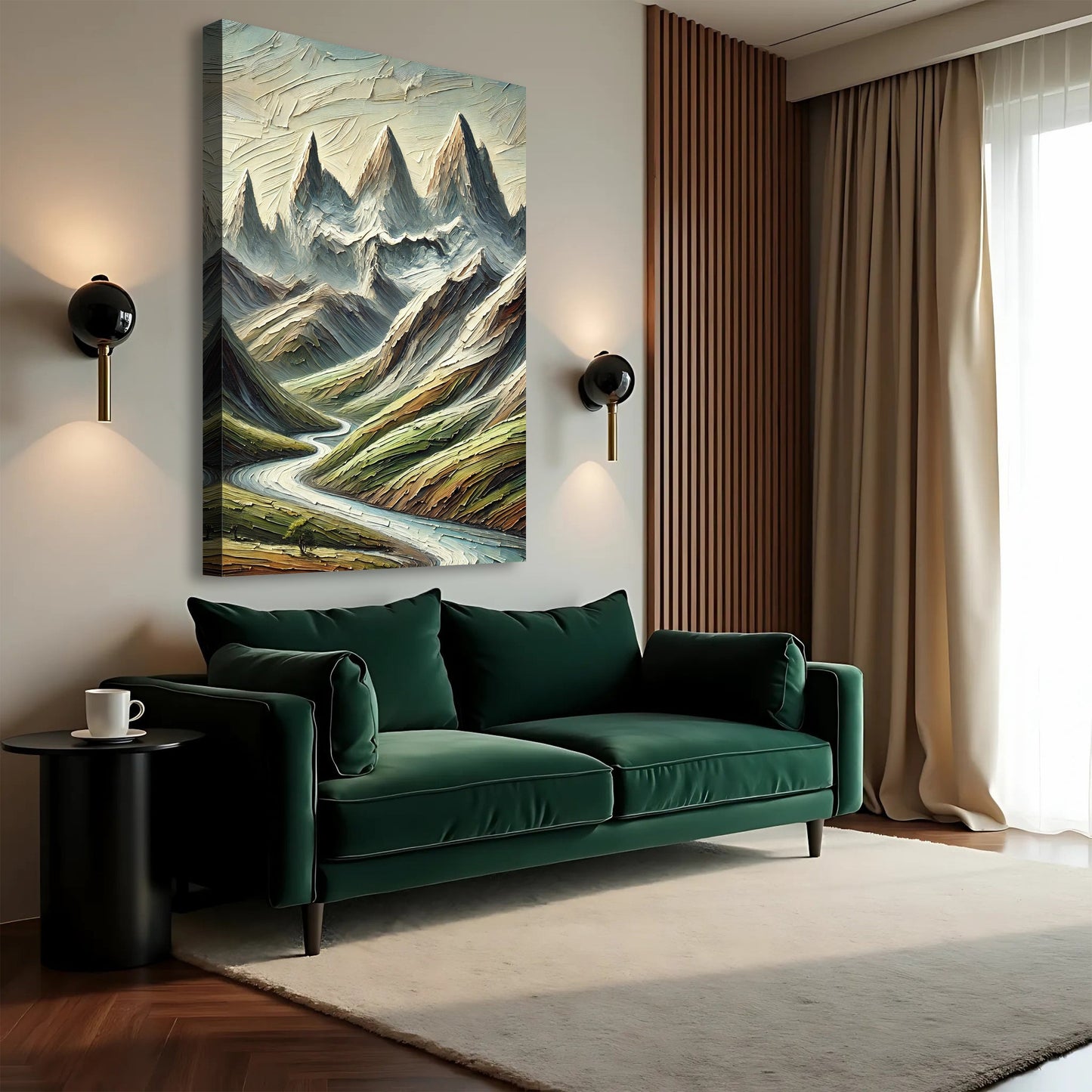 Highland River Path – Abstract Mountain Landscape Wall Art II
