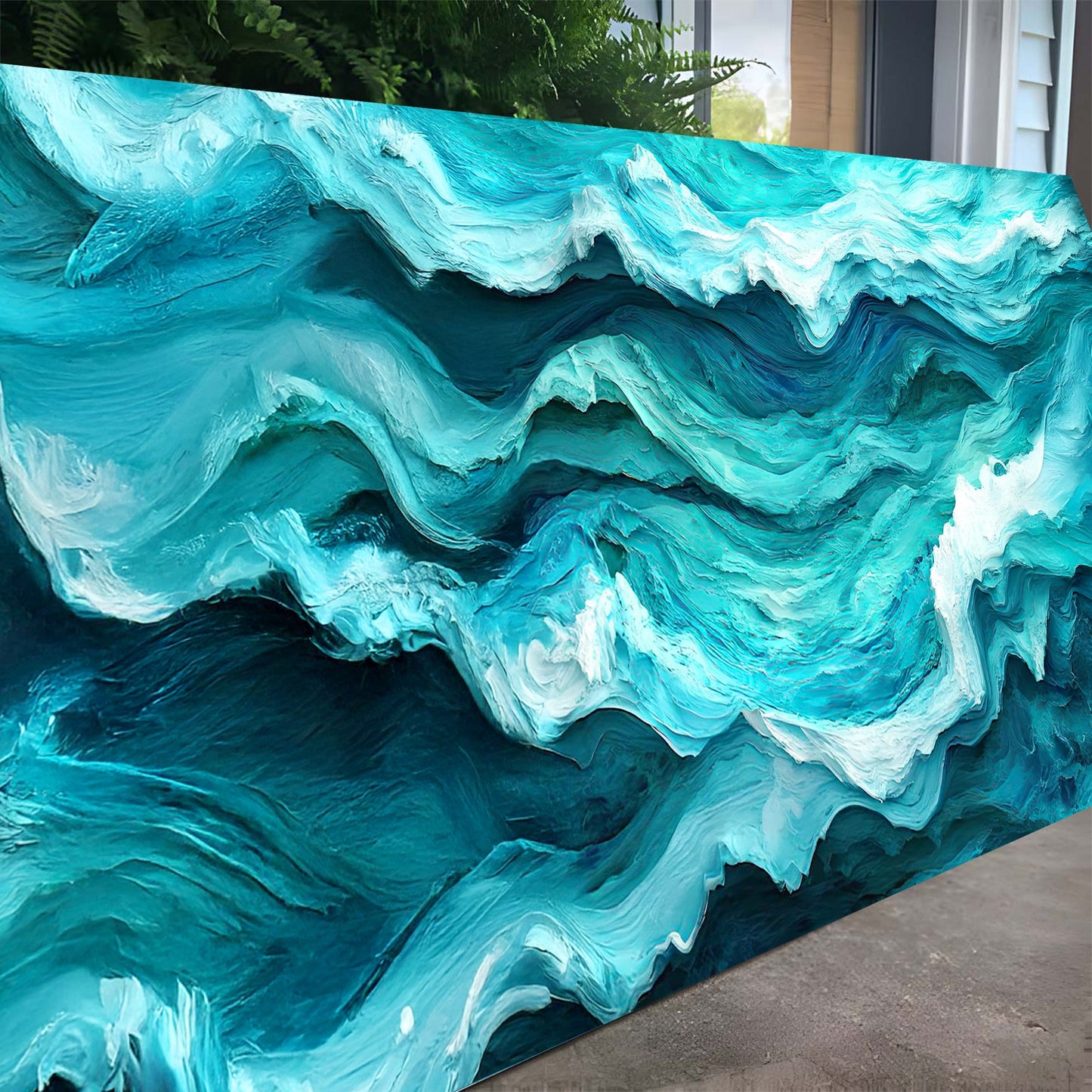 Blue Ocean Abstract Waves – Modern Coastal Wall Art