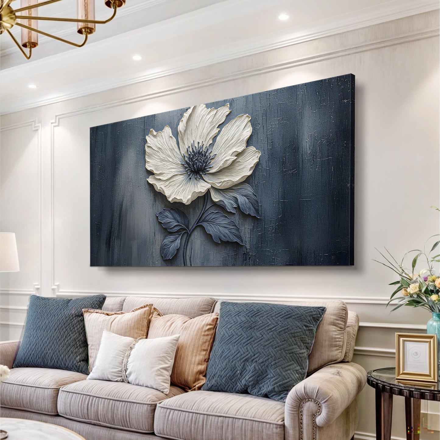 Textured Floral Bloom – Canvas Wall Art