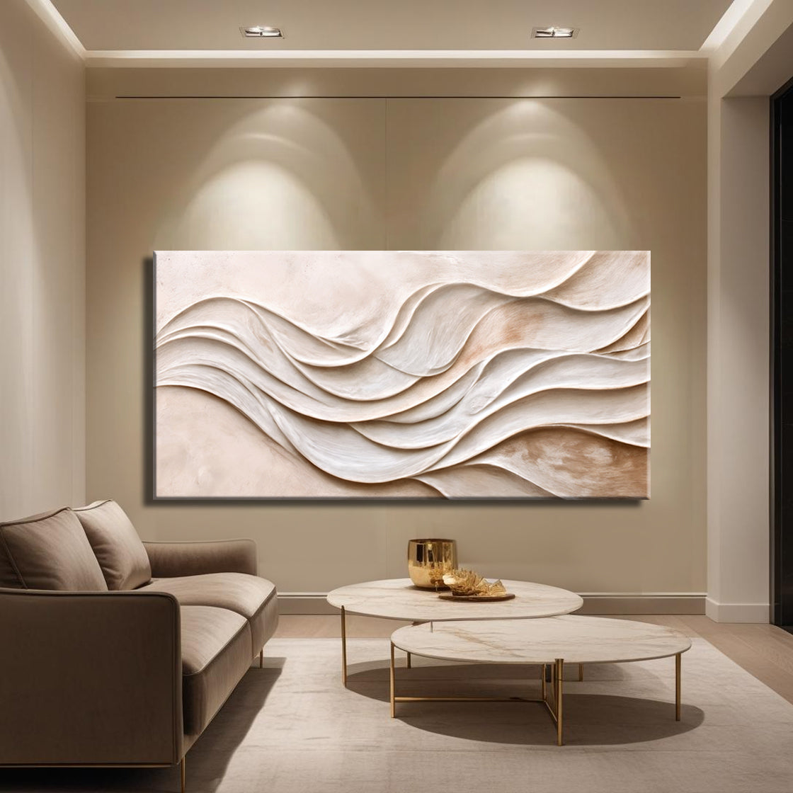 Minimal Drift XIII – Modern Neutral Abstract Canvas Art