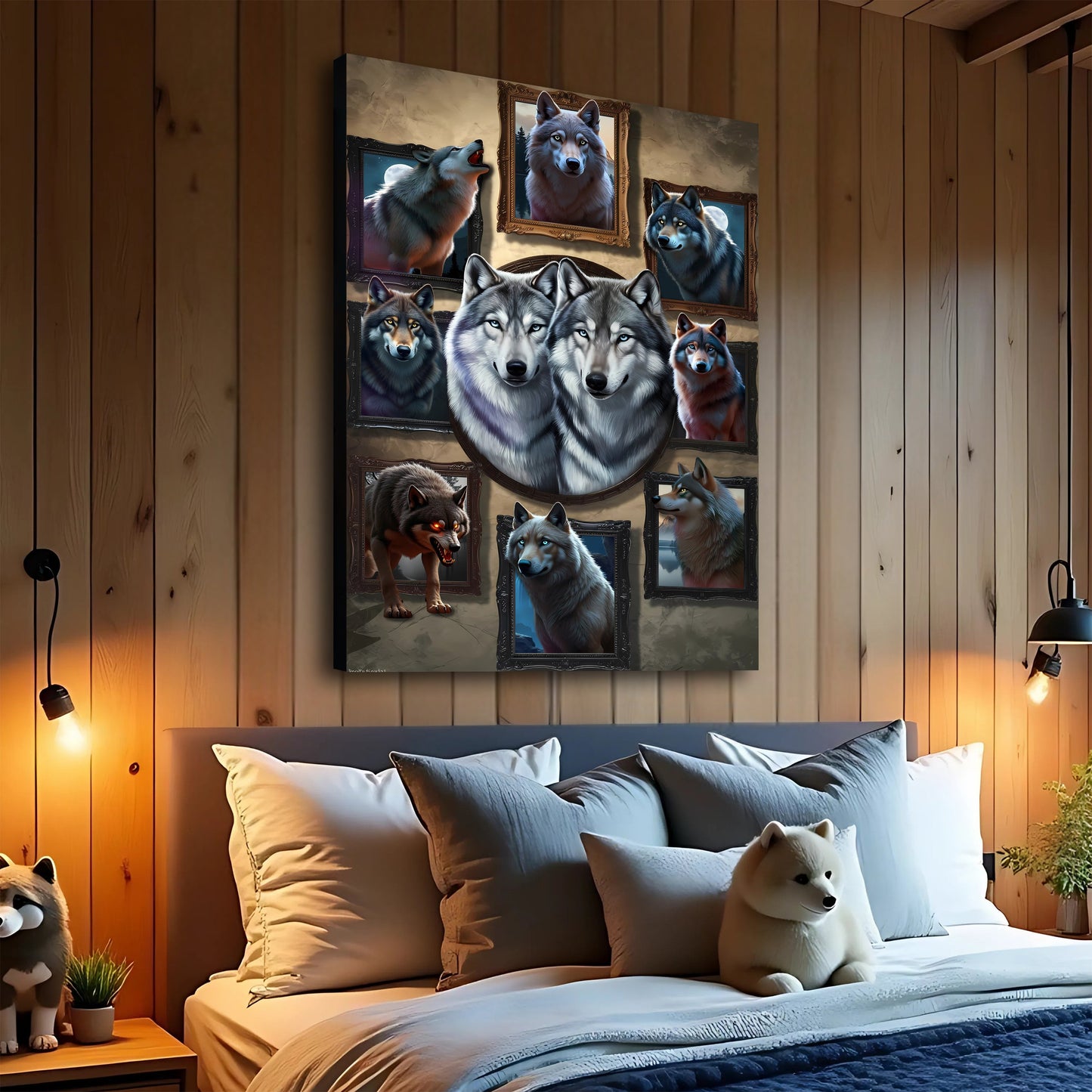 Legacy of the Wild – 3D Wolf Collage Wall Art