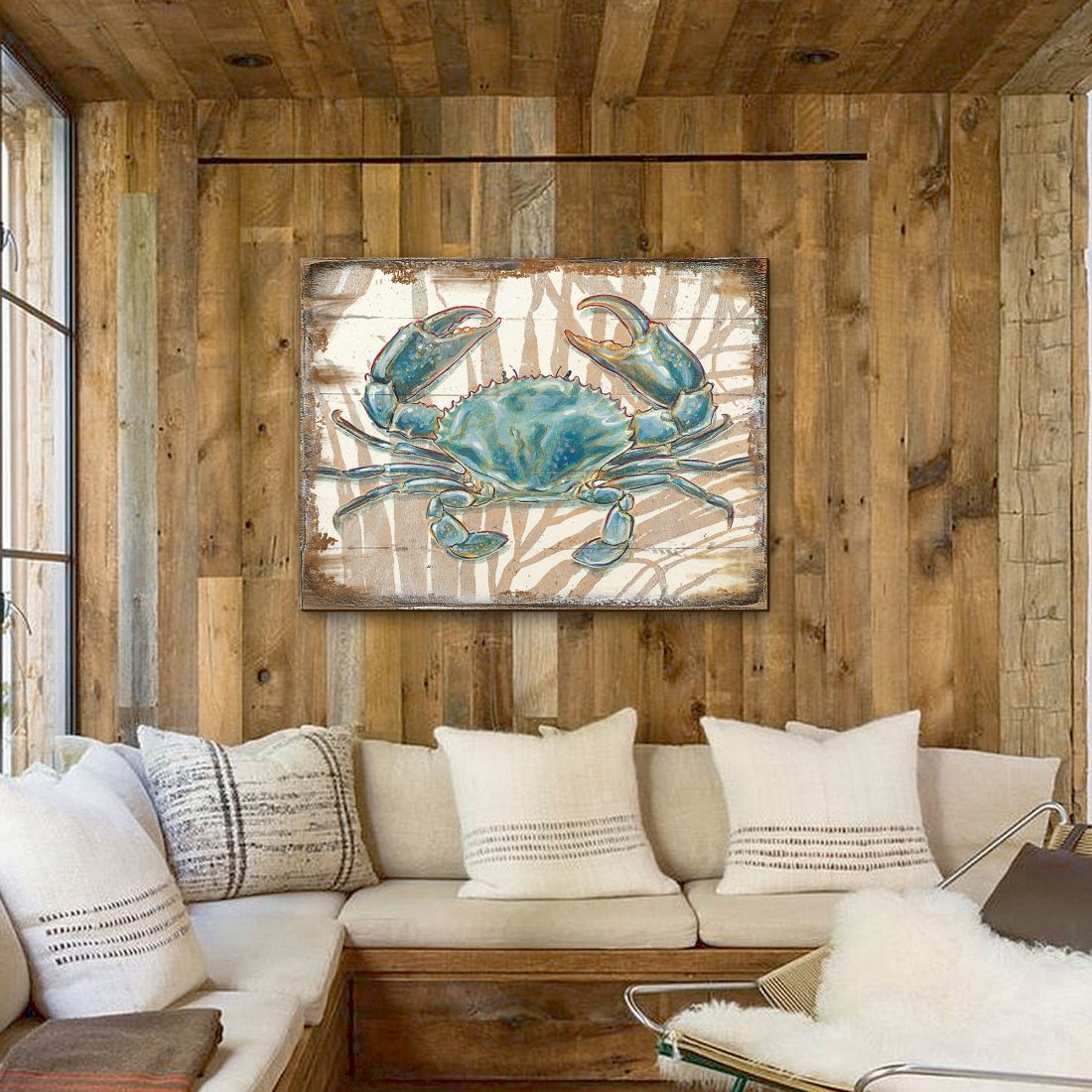 Tangerang Crab — Handcrafted Coastal Wooden Wall Art (Nature Wonders 95224‑2B)