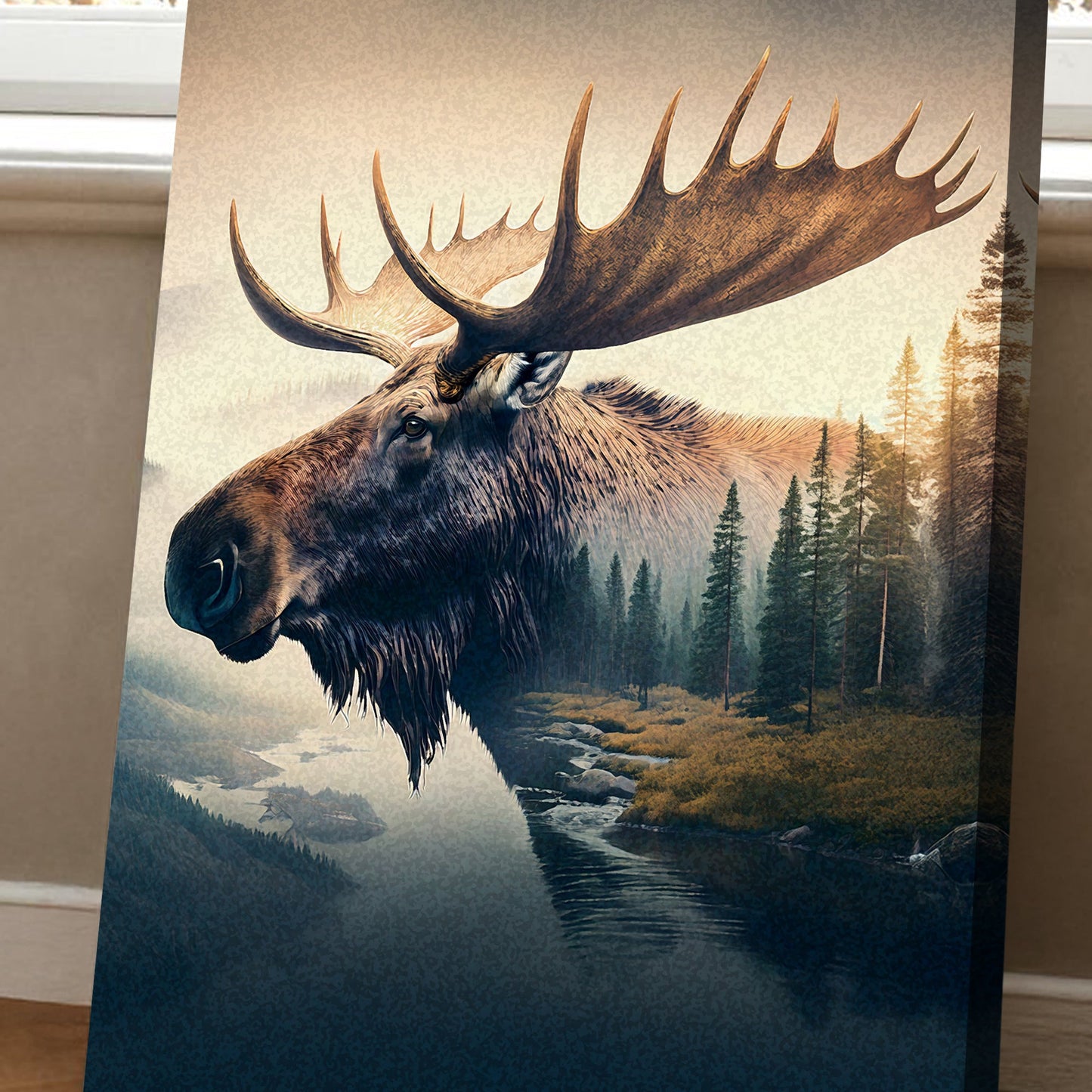 Echo of the North – Moose Landscape Canvas Art