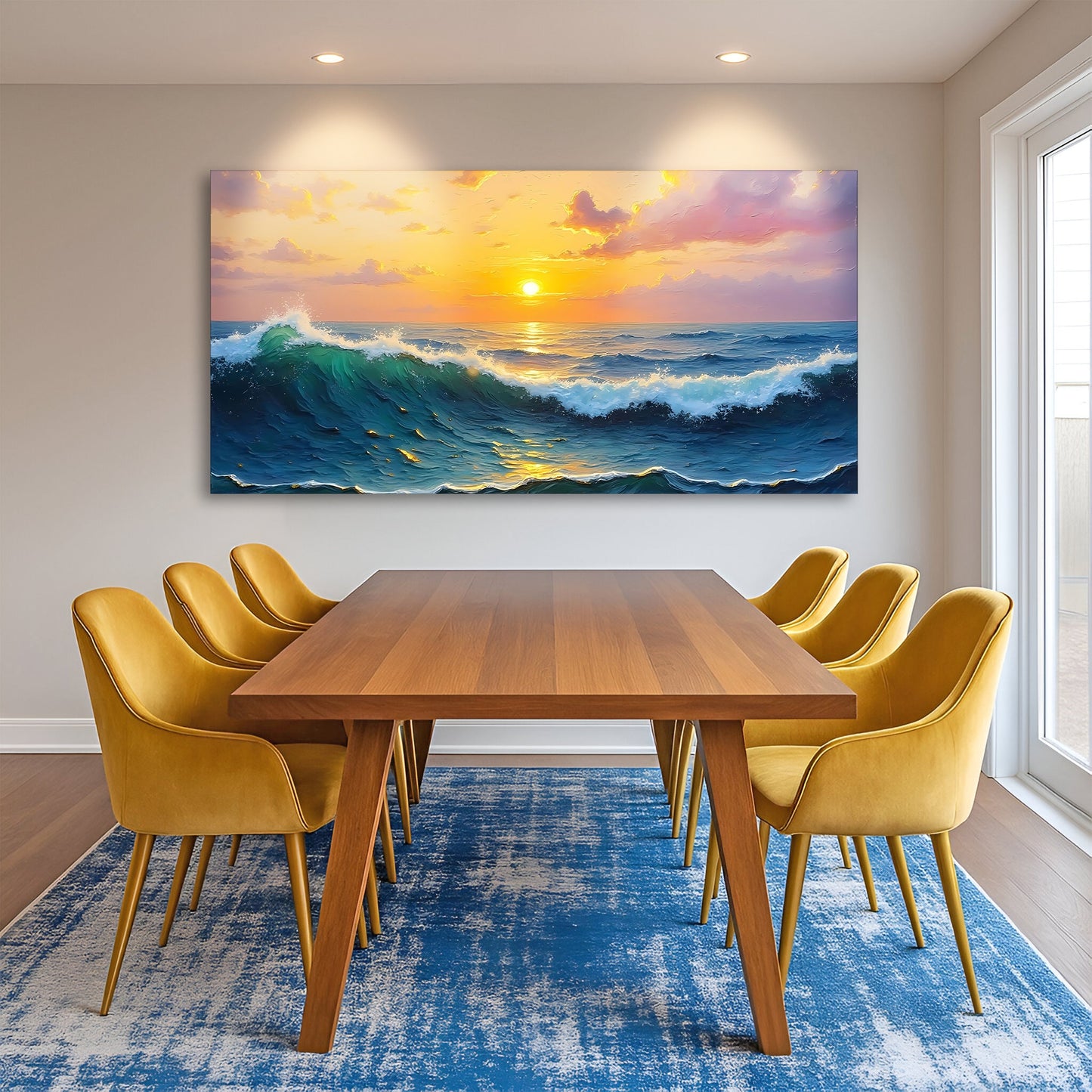 Waterscape Abstract XII – Sunset Wave Horizon Wall Art