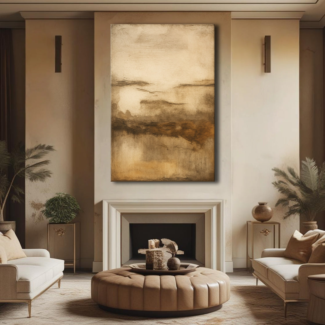 Soft Horizon – Neutral Abstract Canvas Art