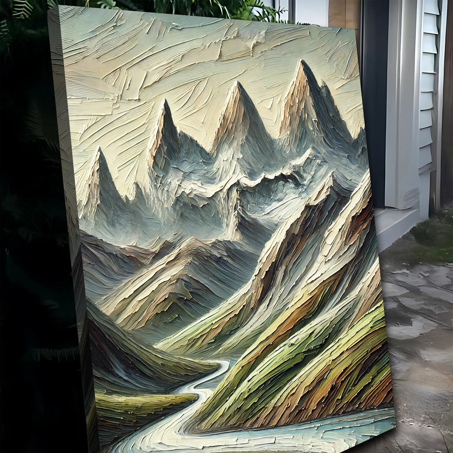 Highland River Path – Abstract Mountain Landscape Wall Art II