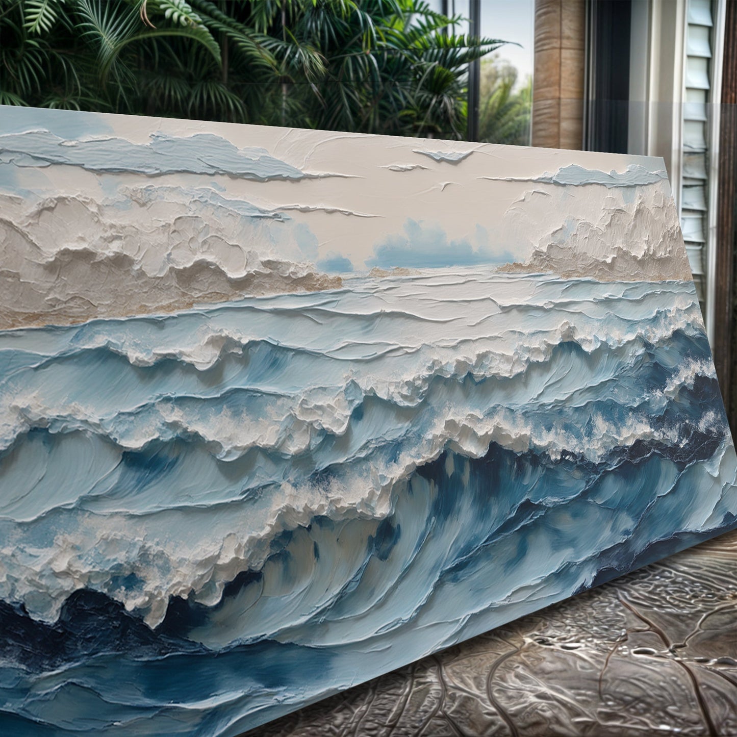 Ocean Embrace – Textured Canvas Wall Art