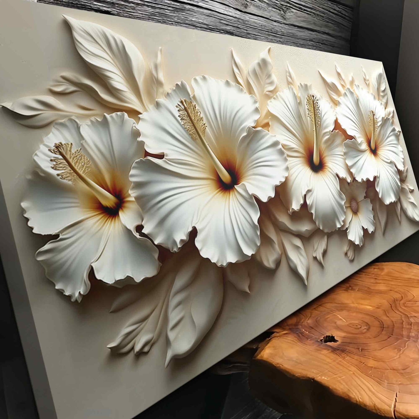 Floral Abstract Wall Art VII — Textured Neutral Botanical Canvas Wall Art