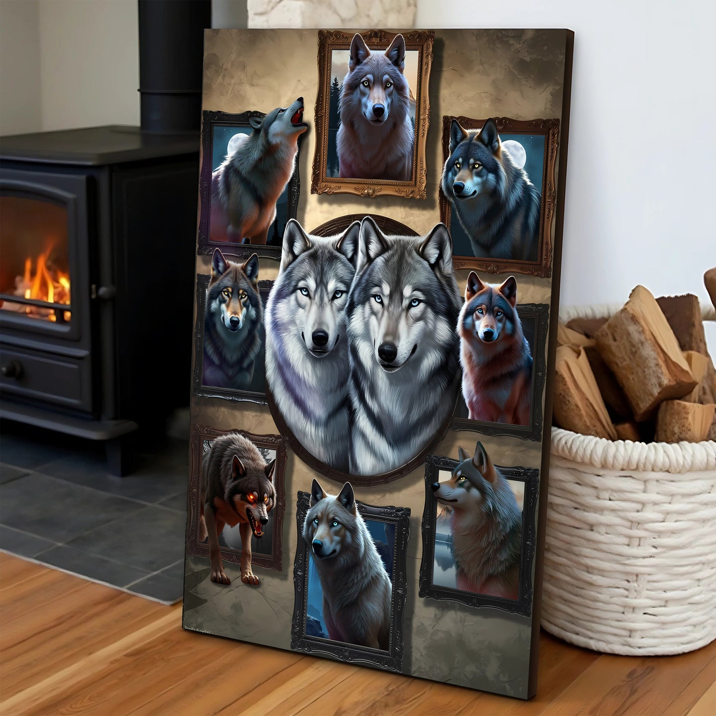 Legacy of the Wild – 3D Wolf Collage Wall Art