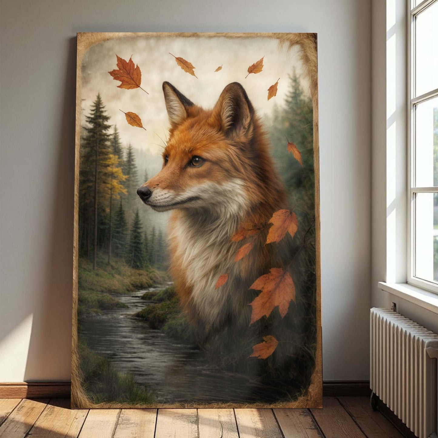 Autumn Sentinel – Woodland Fox Canvas Art