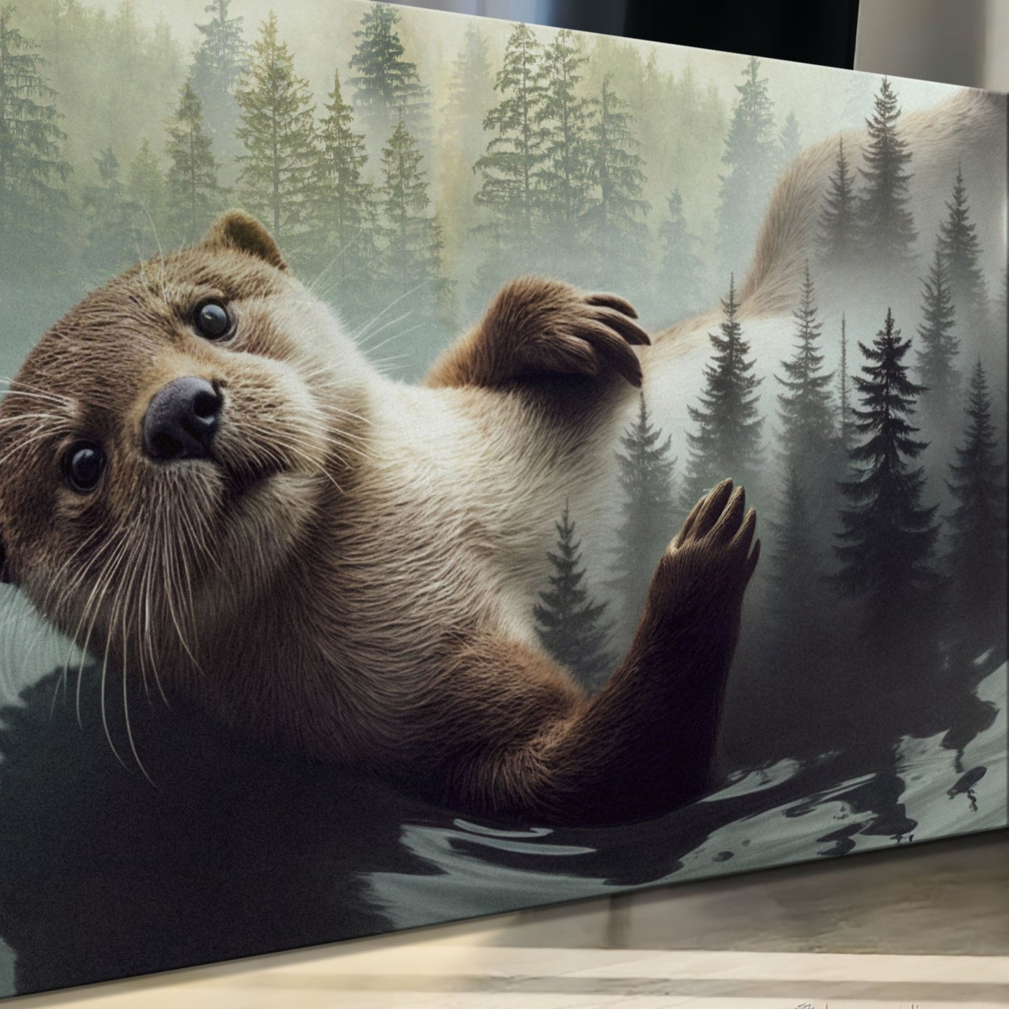 Drift of the Quiet Wild – Otter Double Exposure Wall Art