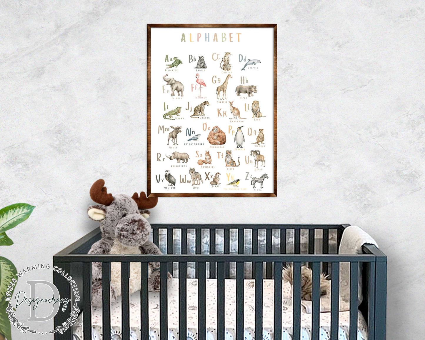 Animal Alphabet Art – Wooden Educational Wall Decor
