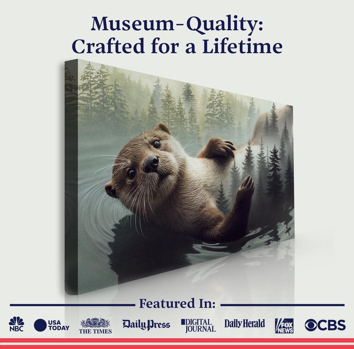 Drift of the Quiet Wild – Otter Double Exposure Wall Art