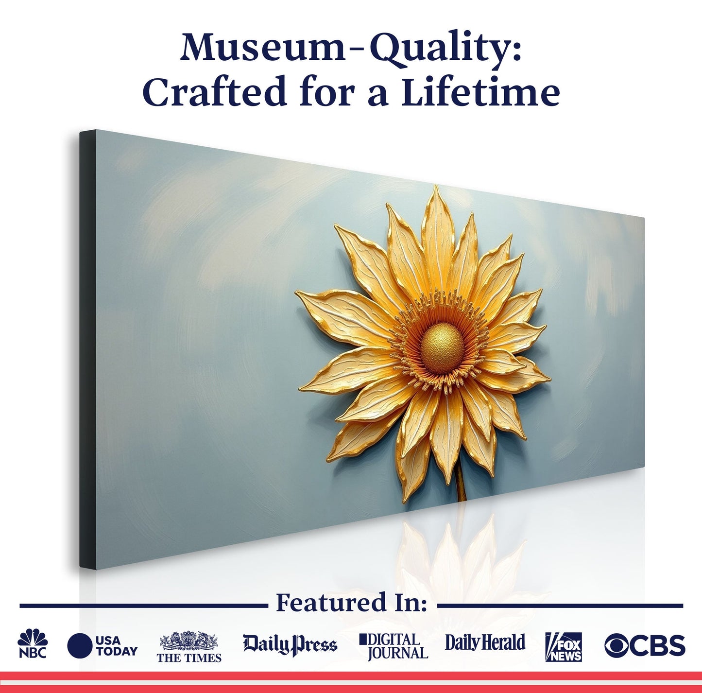 Golden Dandelion Bloom — Minimalist Botanical Canvas Wall Art