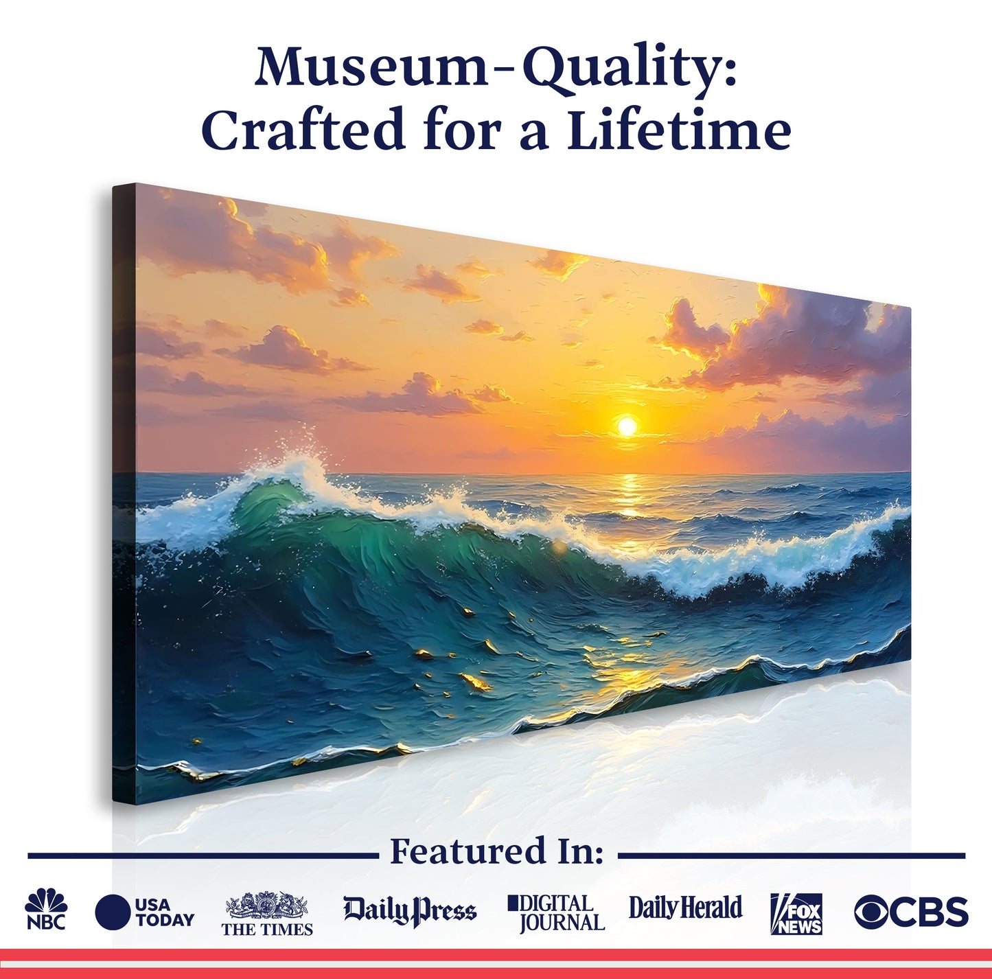 Waterscape Abstract XII – Sunset Wave Horizon Wall Art