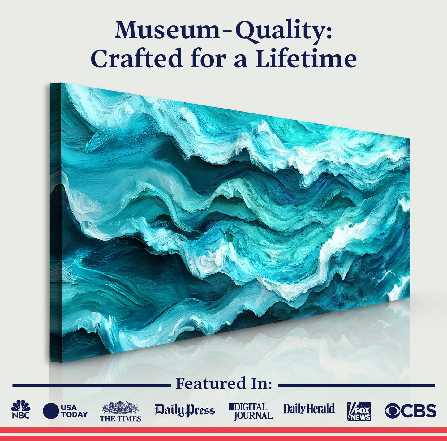 Blue Ocean Abstract Waves – Modern Coastal Wall Art