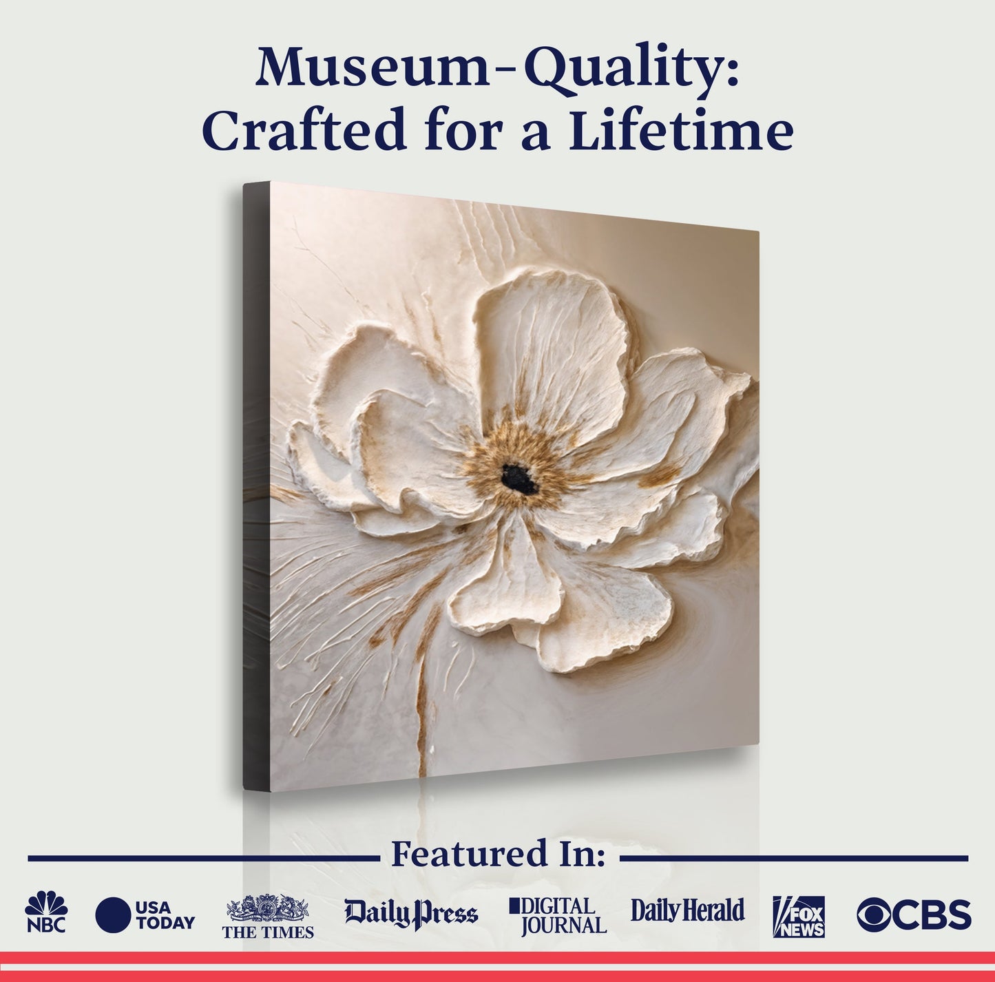 Floral Wall Art III — Textured Neutral Botanical Canvas Wall Art