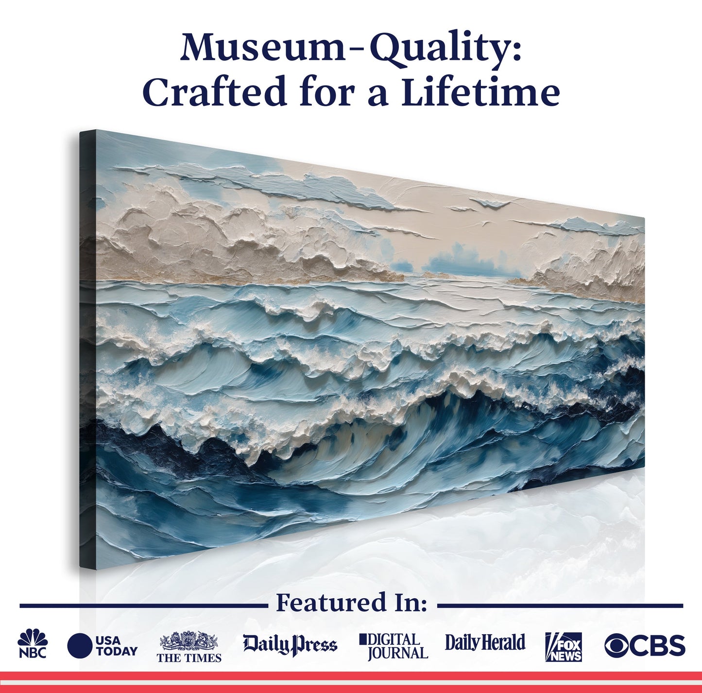 Ocean Embrace – Textured Canvas Wall Art