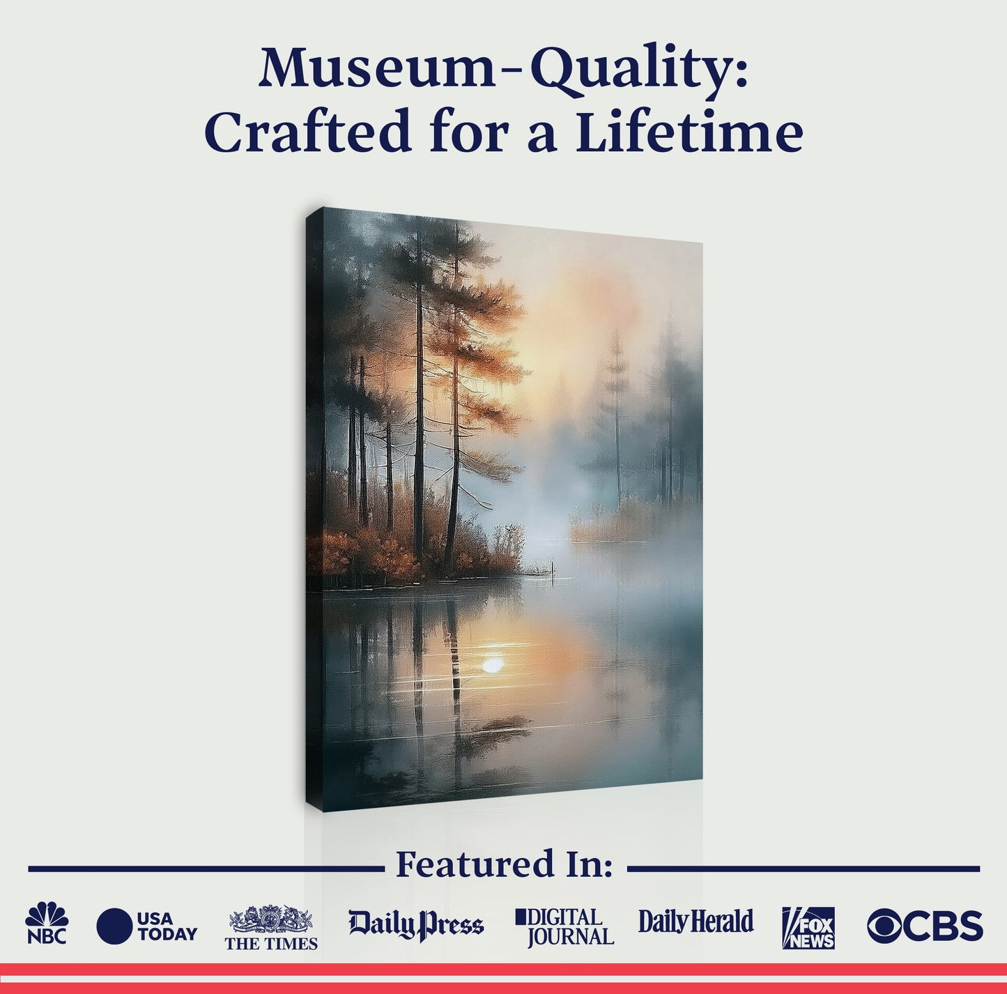 Misty Lake Dawn – Serene Landscape Wall Art