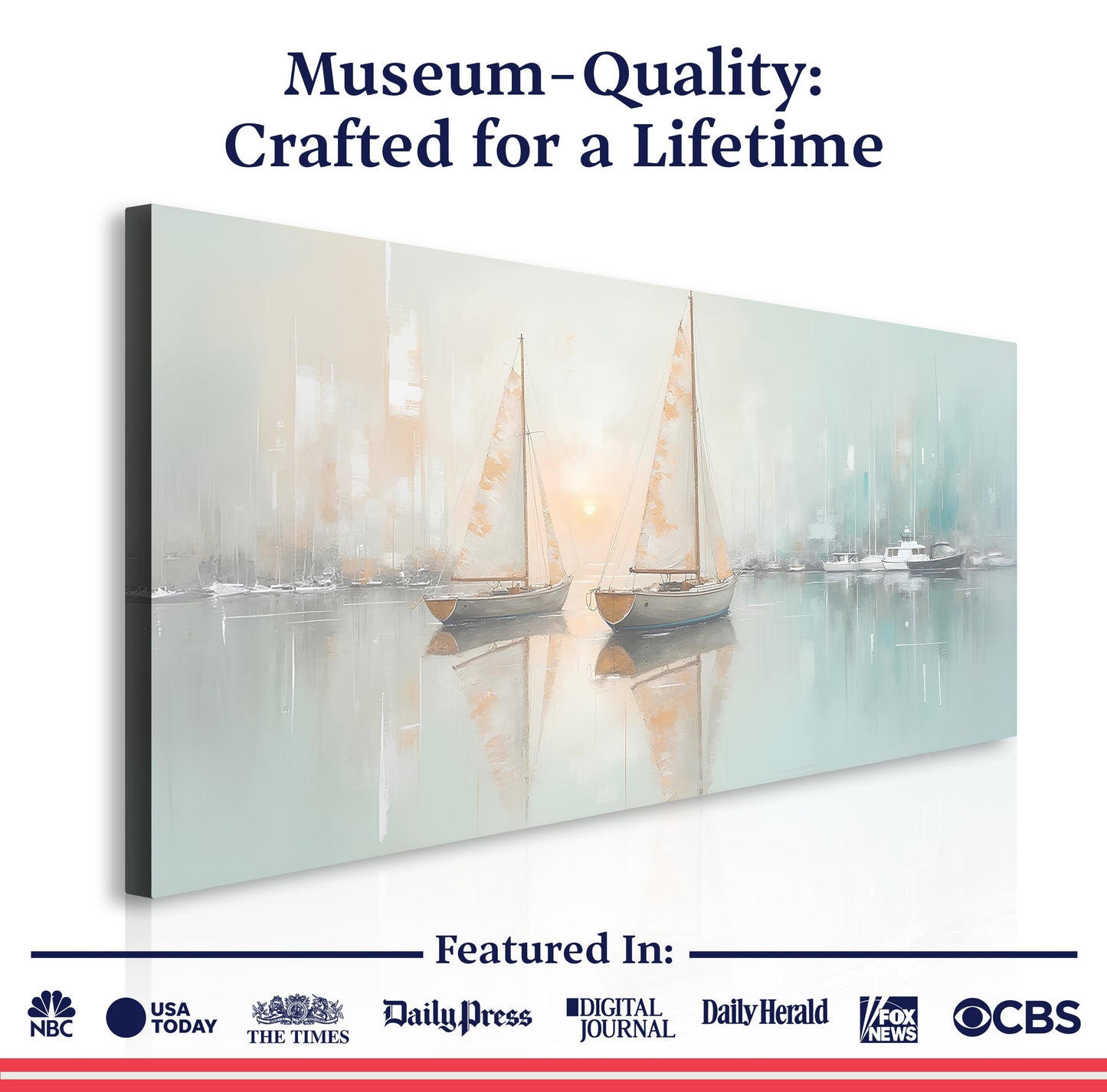 Soft Sailboats at Dawn – Canvas Wall Art