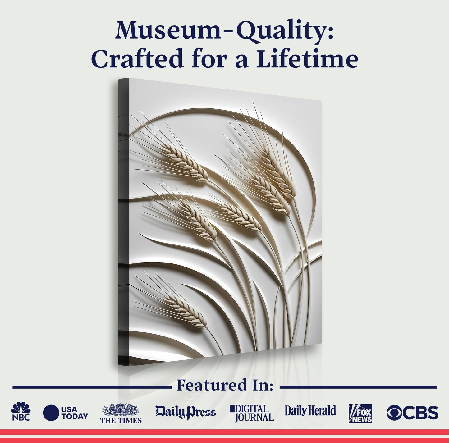 Golden Wheat Relief – 3D Minimalist Wall Art