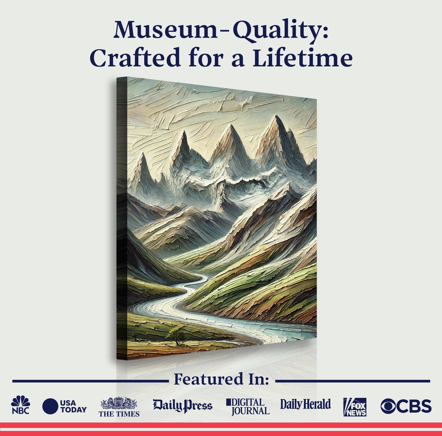 Highland River Path – Abstract Mountain Landscape Wall Art II