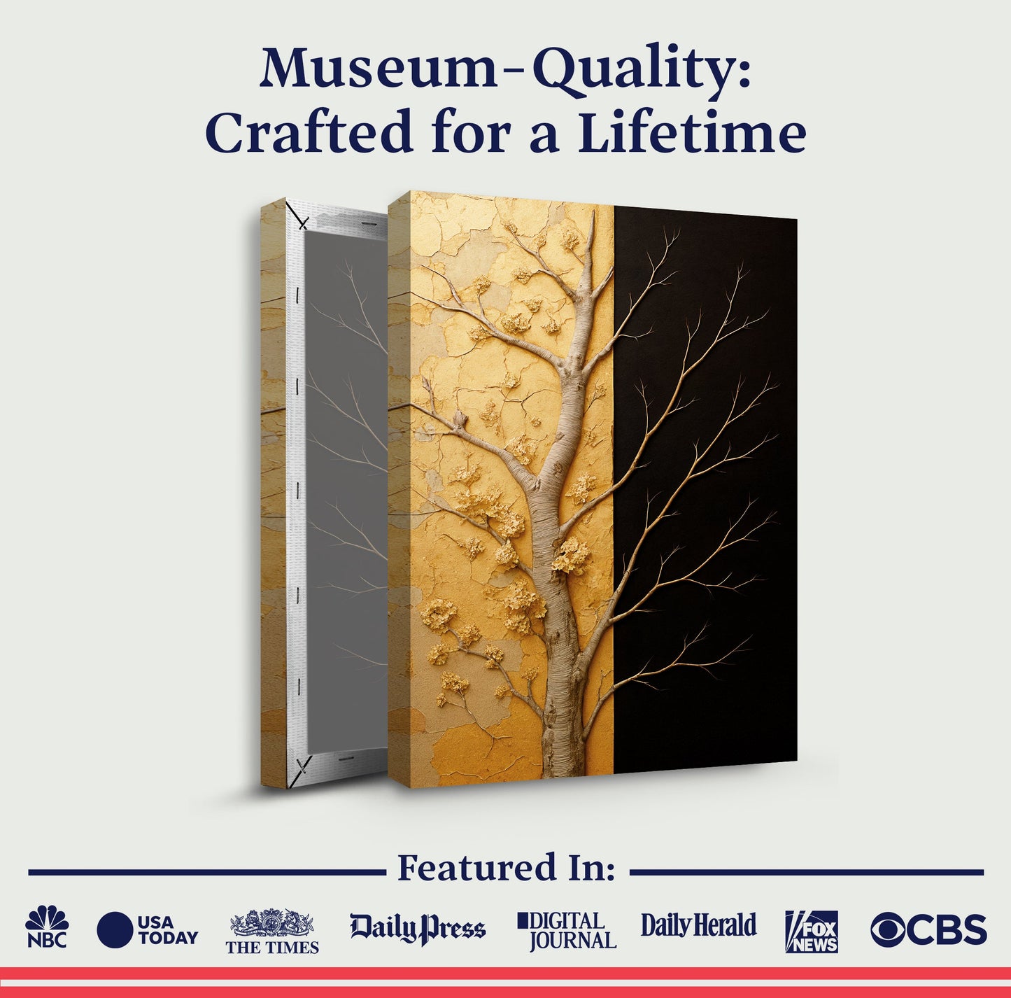 Golden Eclipse – Modern Dual‑Tone Tree Wall Art