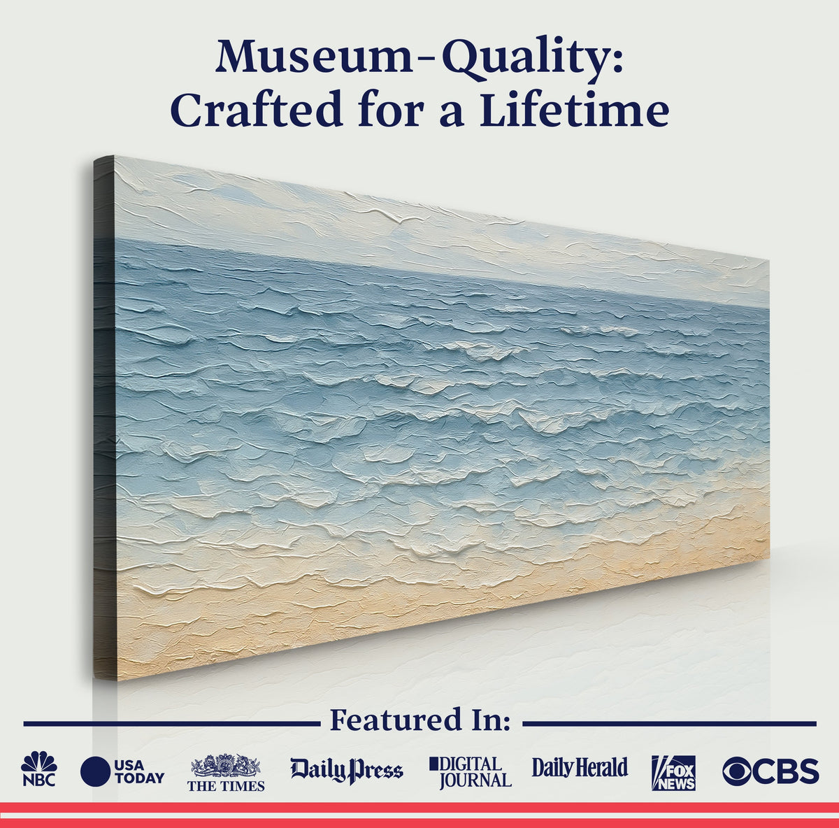 Coastal Whisper, Ocean Canvas Wall Art, Serene Beach House Decor