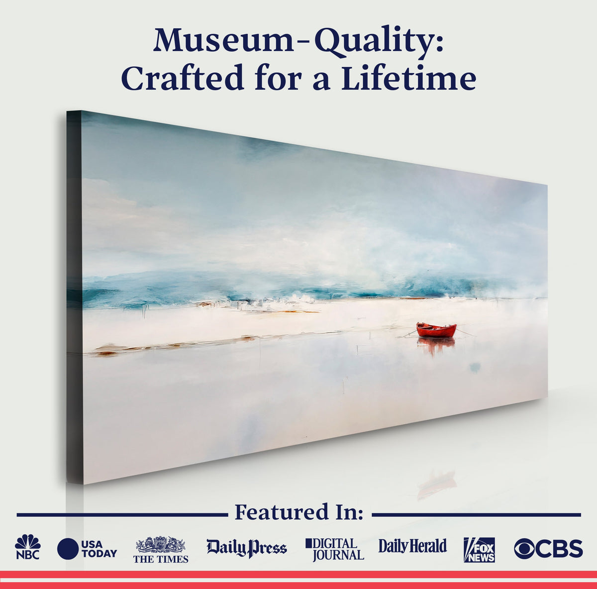 A Quiet Place to Drift, Coastal Canvas Wall Art, Minimalist Nature Decor