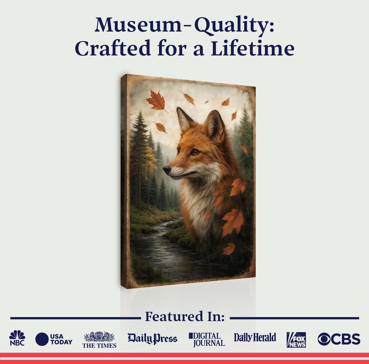 Autumn Sentinel – Woodland Fox Canvas Art