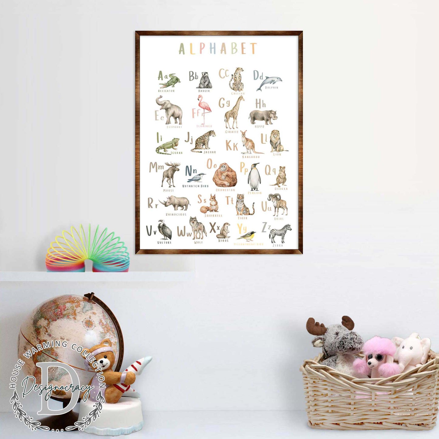 Animal Alphabet Art – Wooden Educational Wall Decor