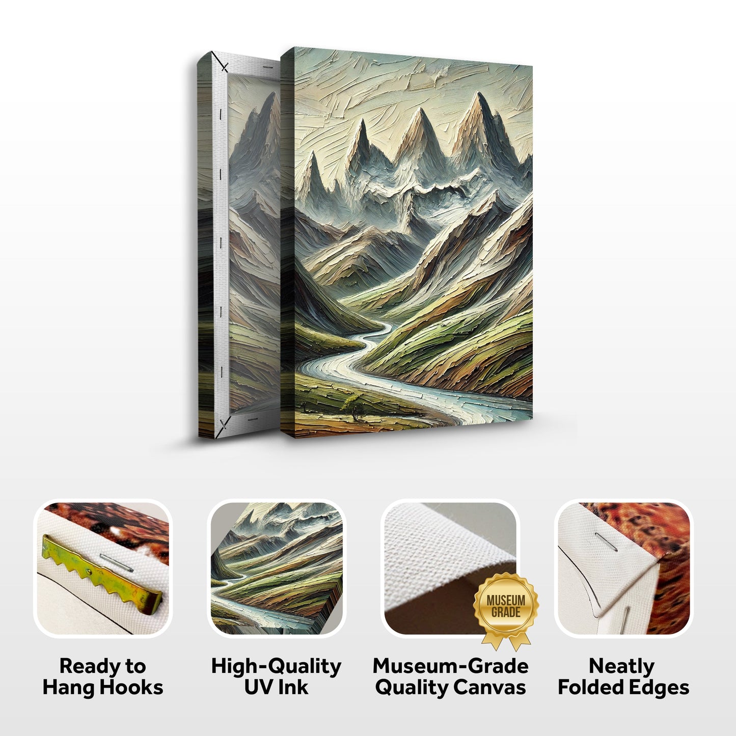 Highland River Path – Abstract Mountain Landscape Wall Art II