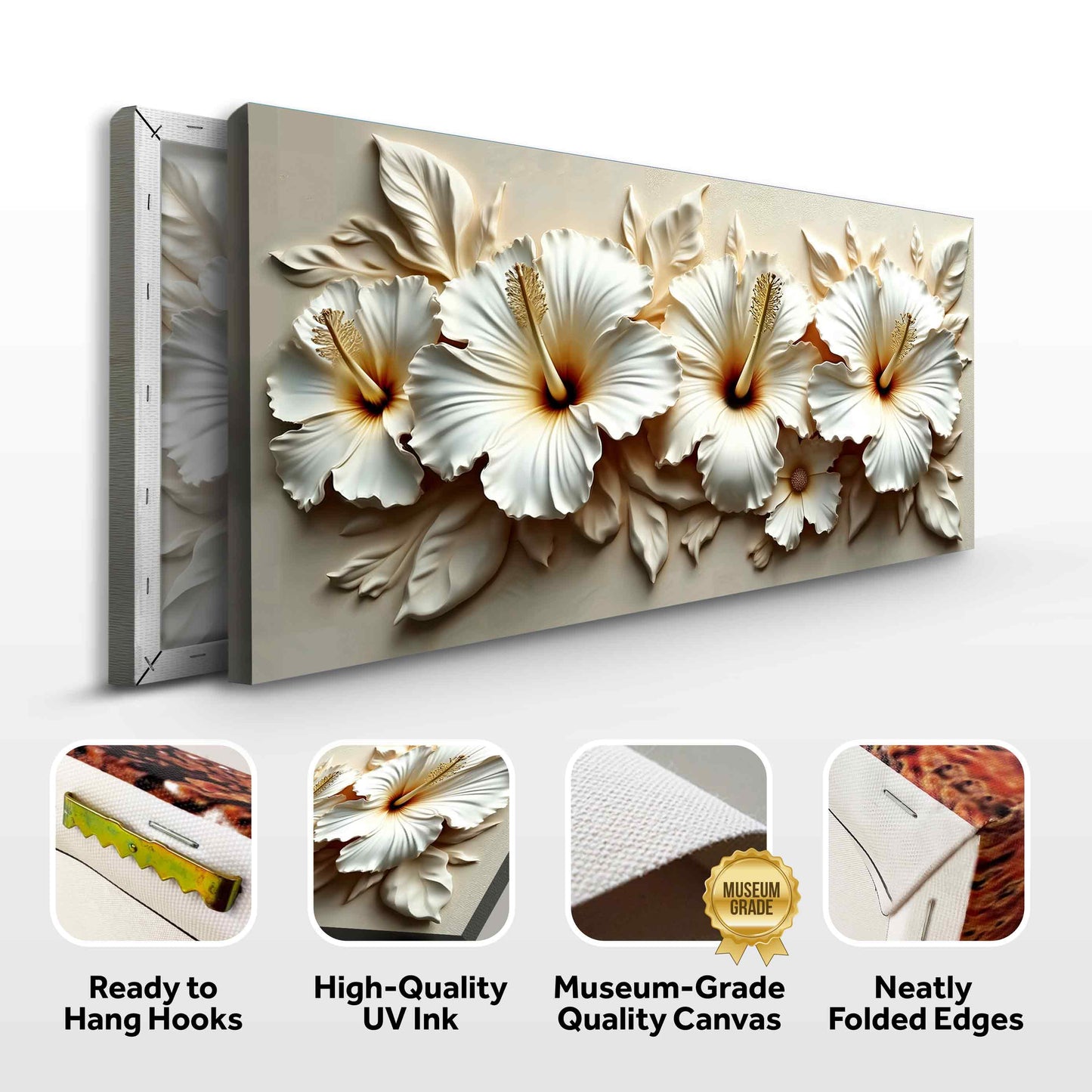 Floral Abstract Wall Art VII — Textured Neutral Botanical Canvas Wall Art