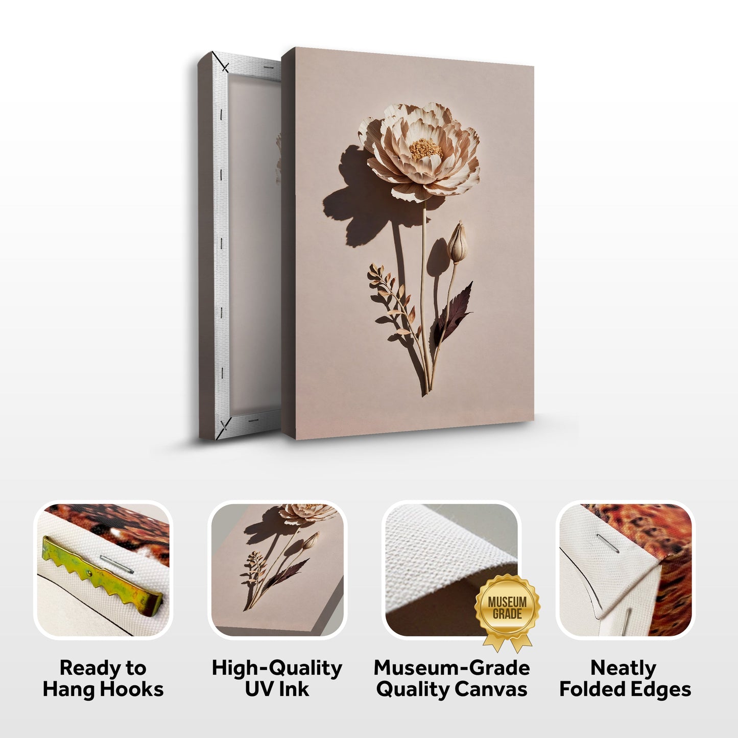 Shadowed Bloom – Minimalist Floral Wall Art